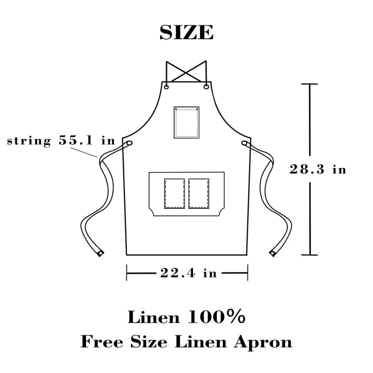Natural Linen Apron - Linen Time