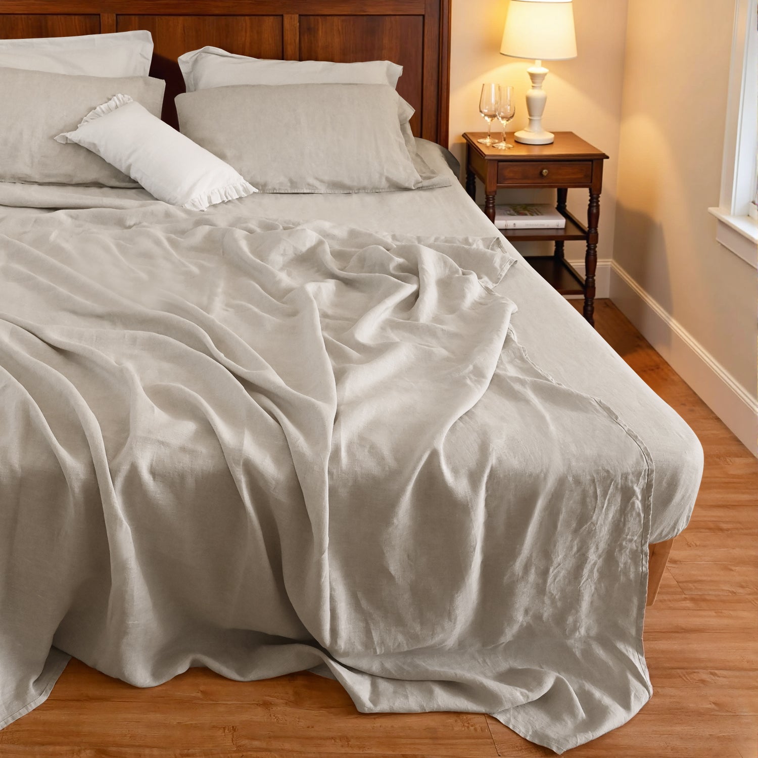 Drap plat en lin naturel