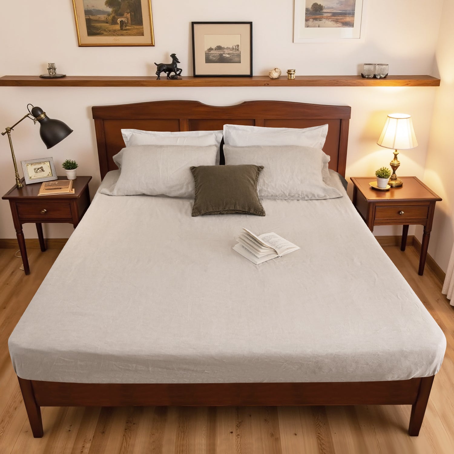 Drap-housse en lin naturel