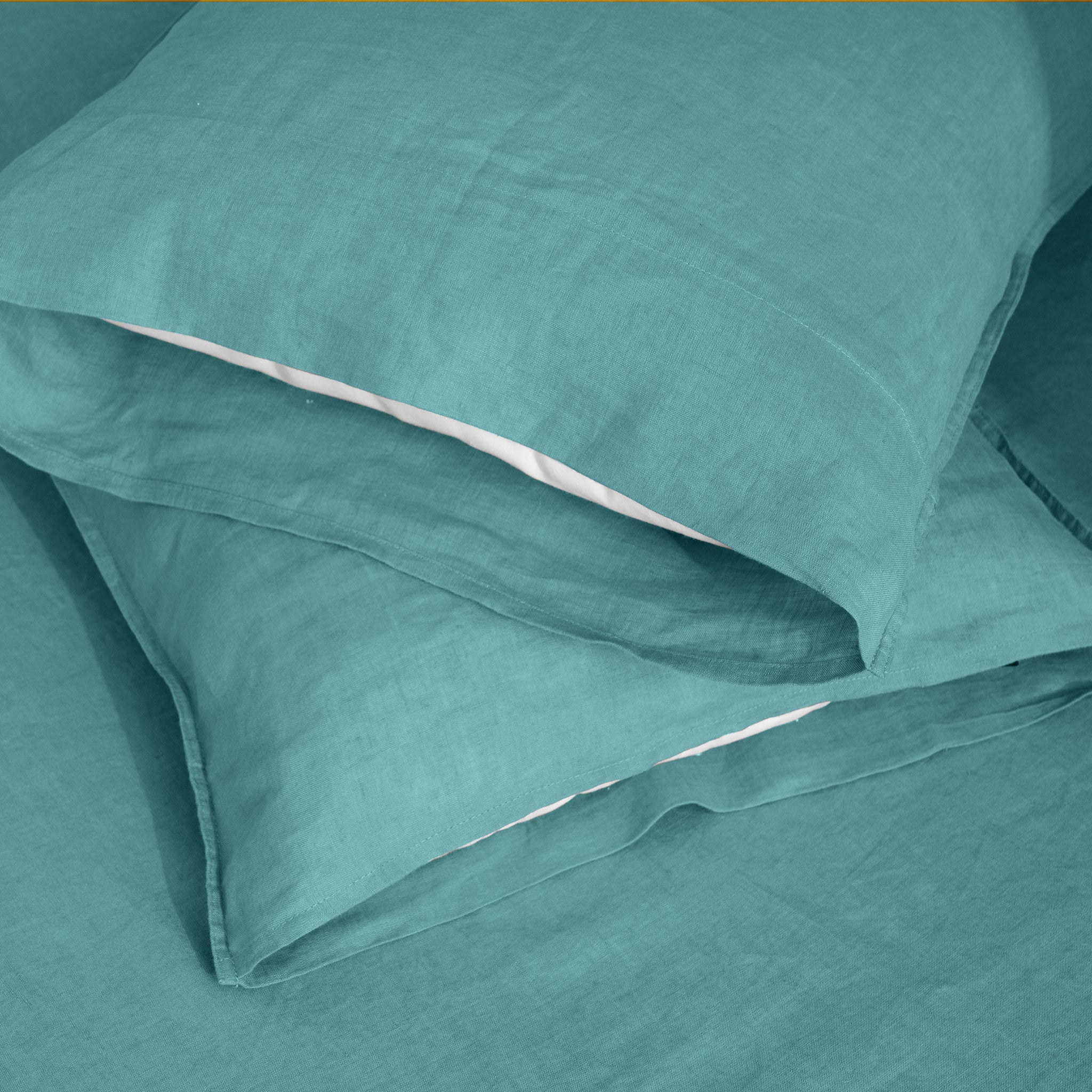 Peacock Green Linen Pillowcase Set Deal