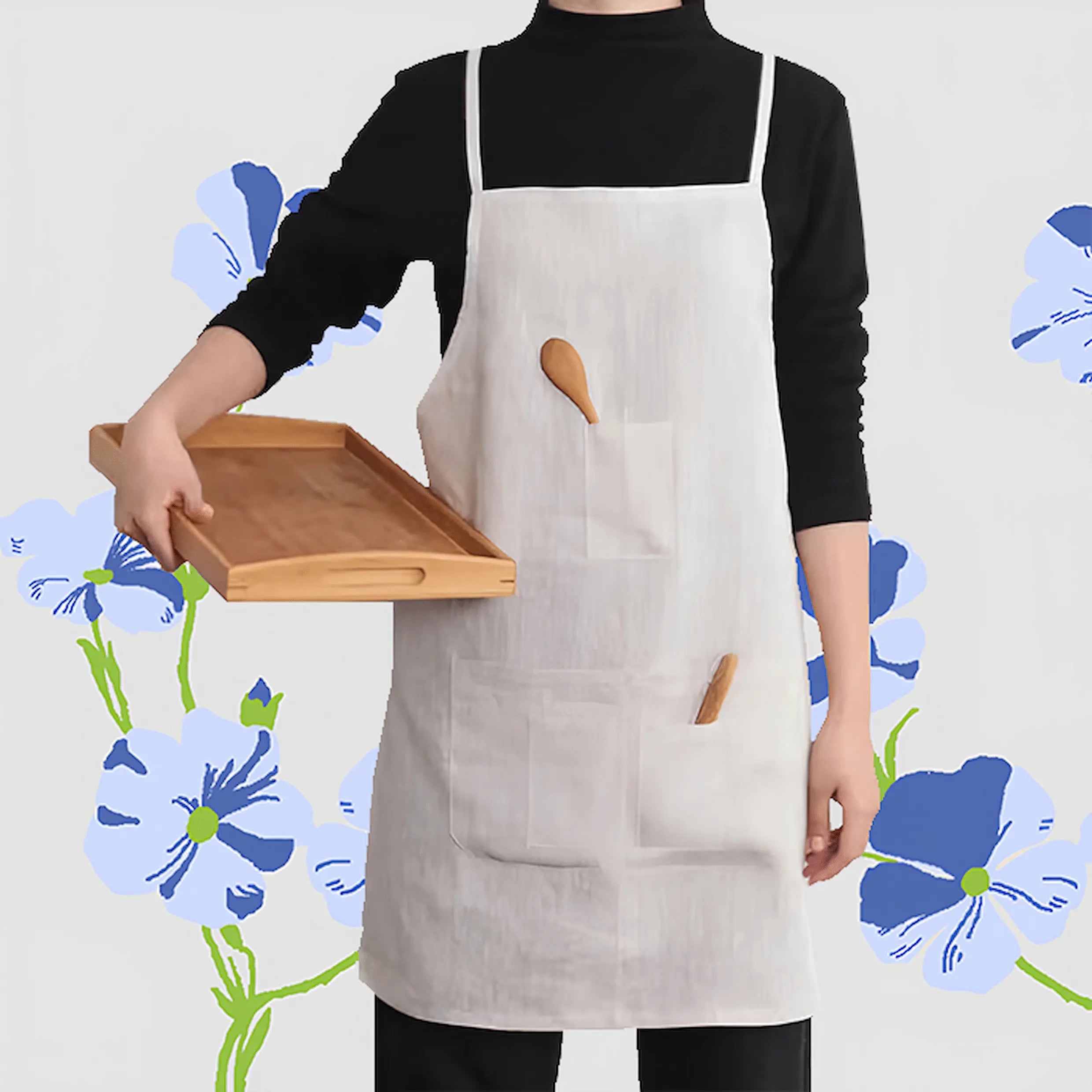 Natural Linen Apron - Linen Time