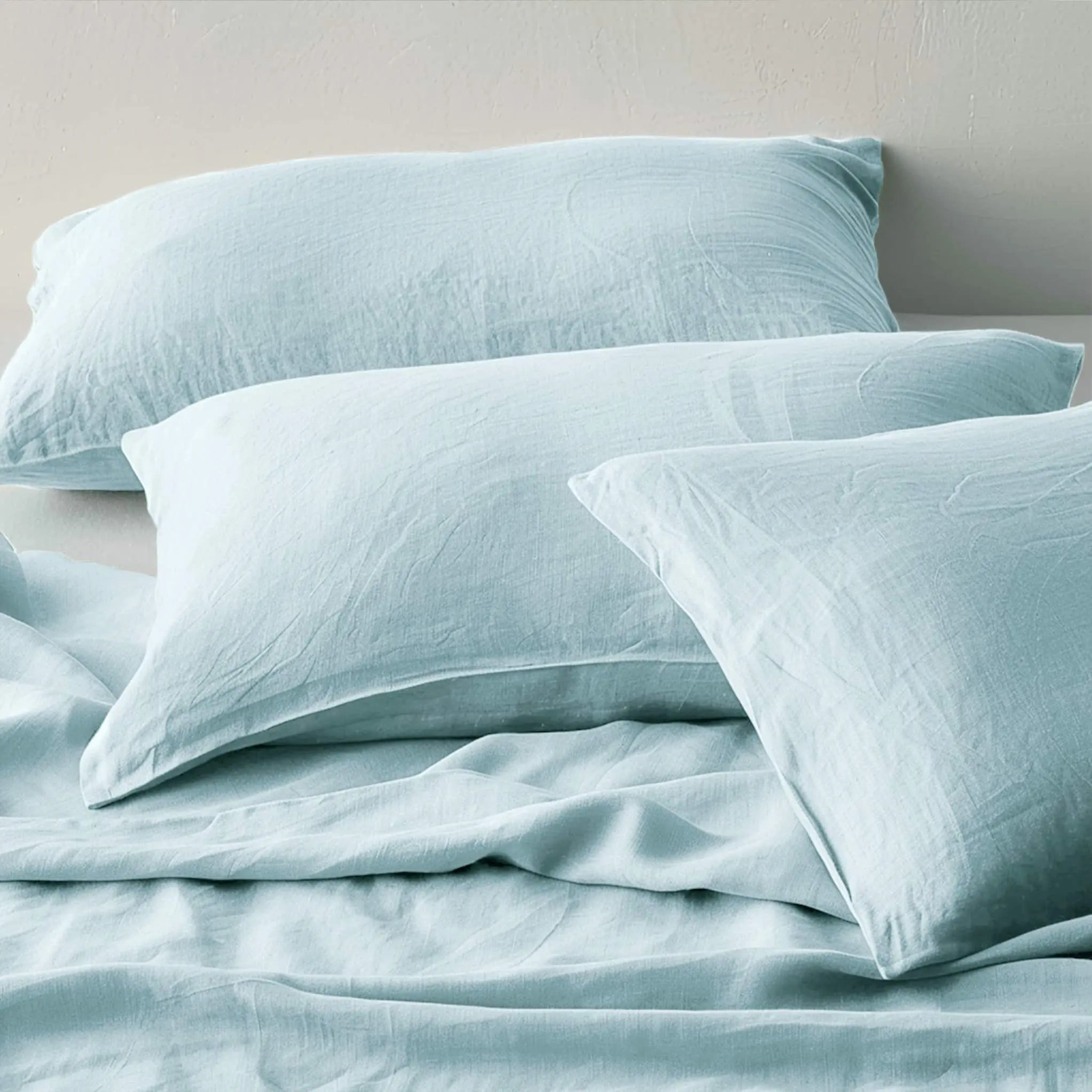 Aqua Linen Flat Sheet - Linen Time