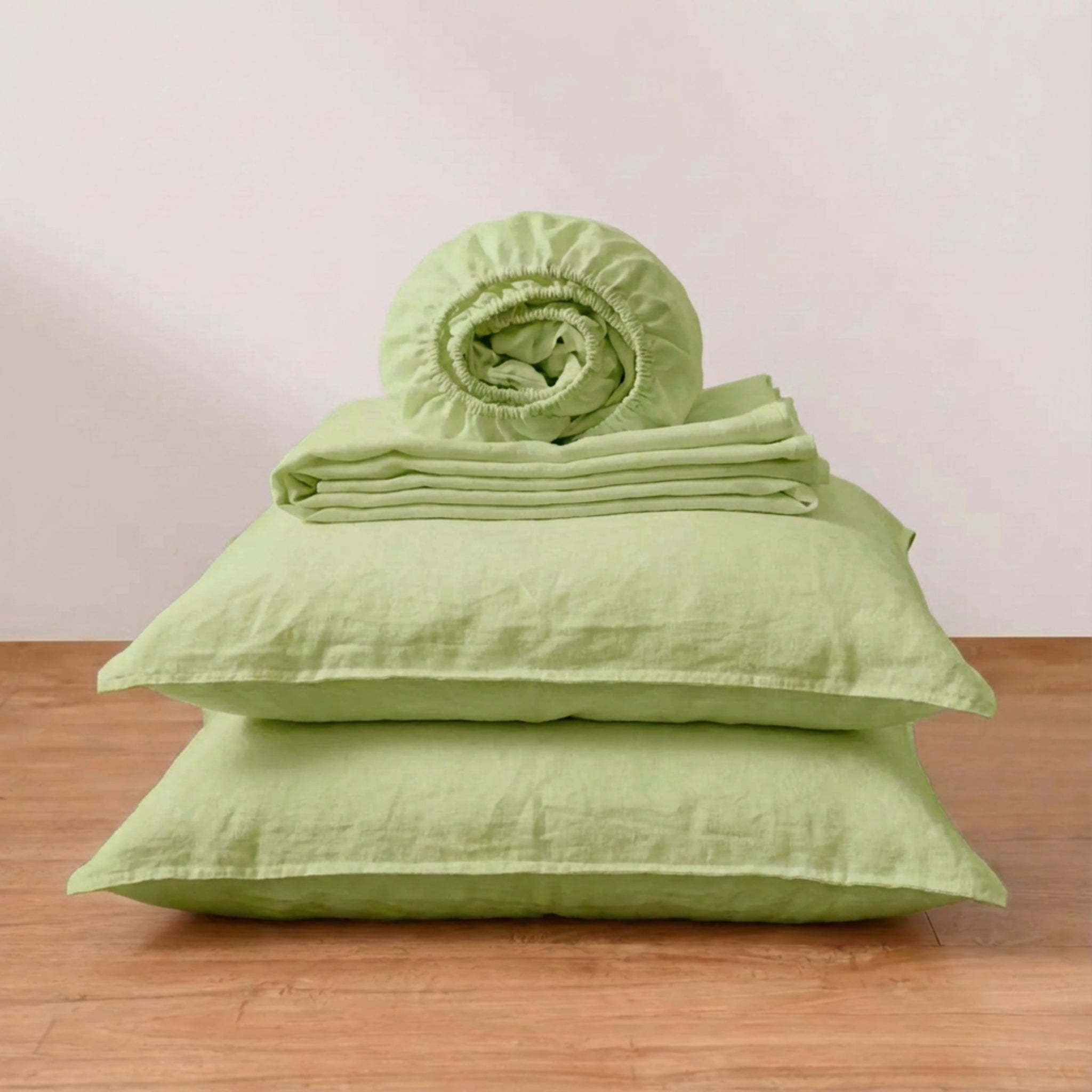 Avocado Linen Sheet Set