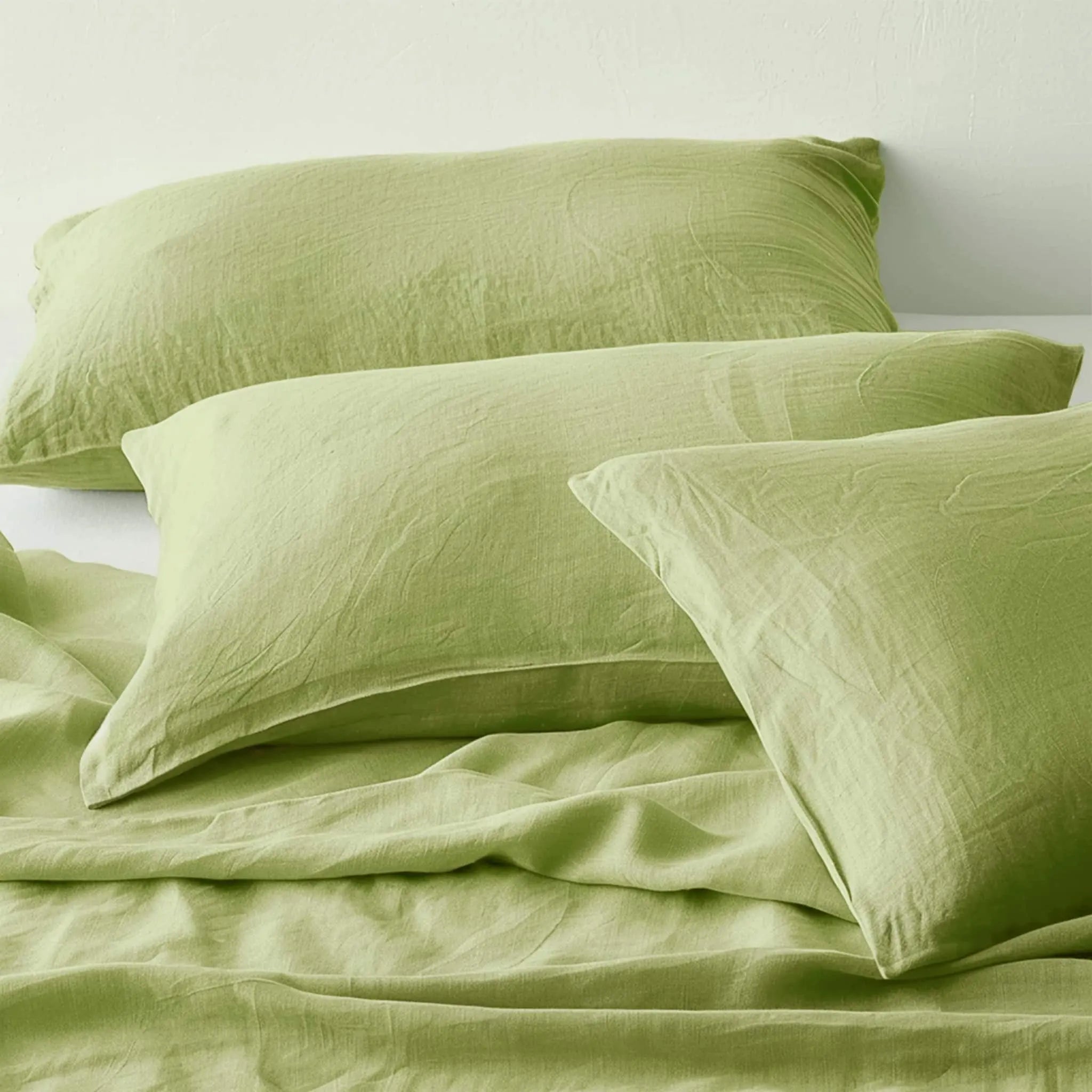 Avocado Linen Pillowcase Set - Linen Time