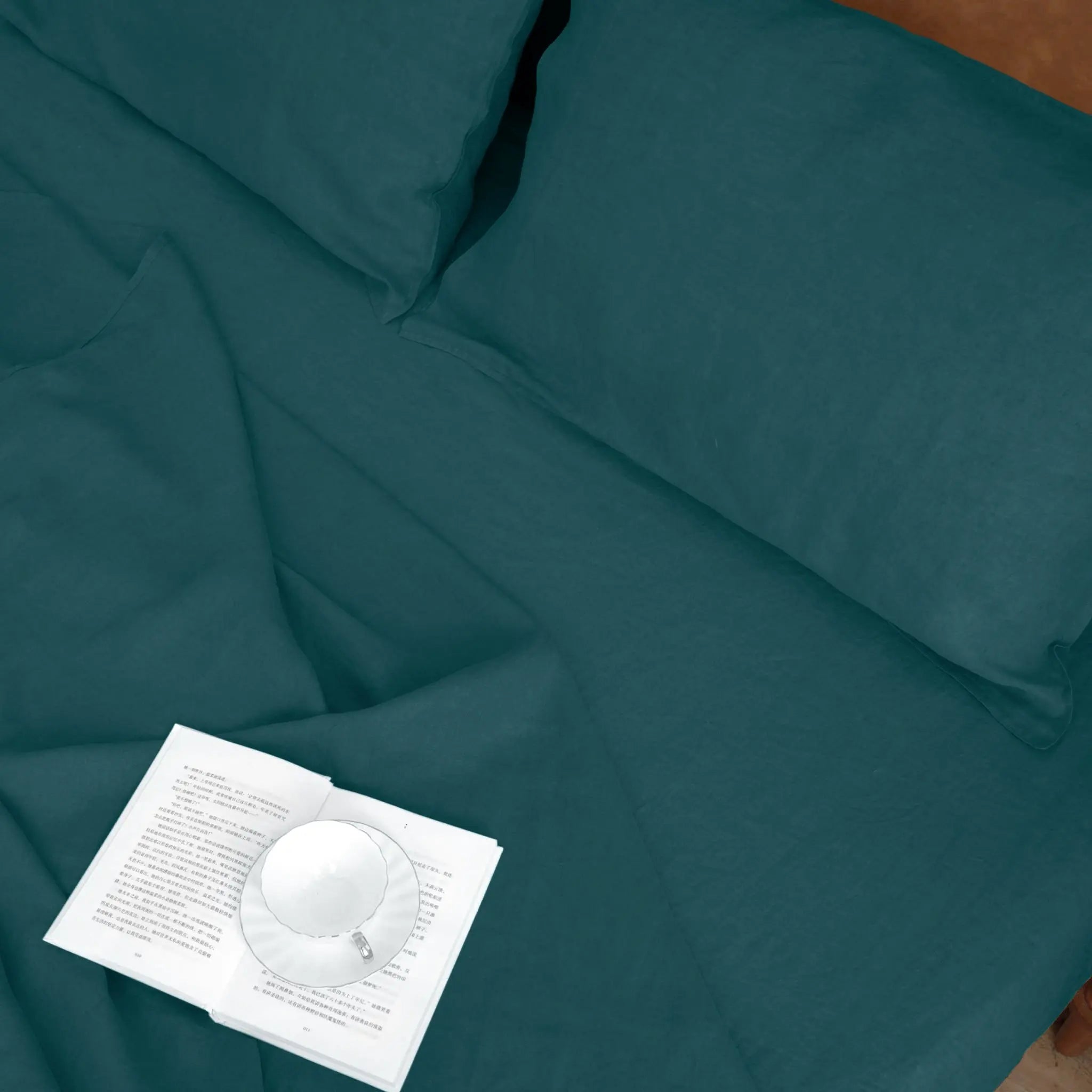 Emerald Green Linen Flat Sheet - Linen Times
