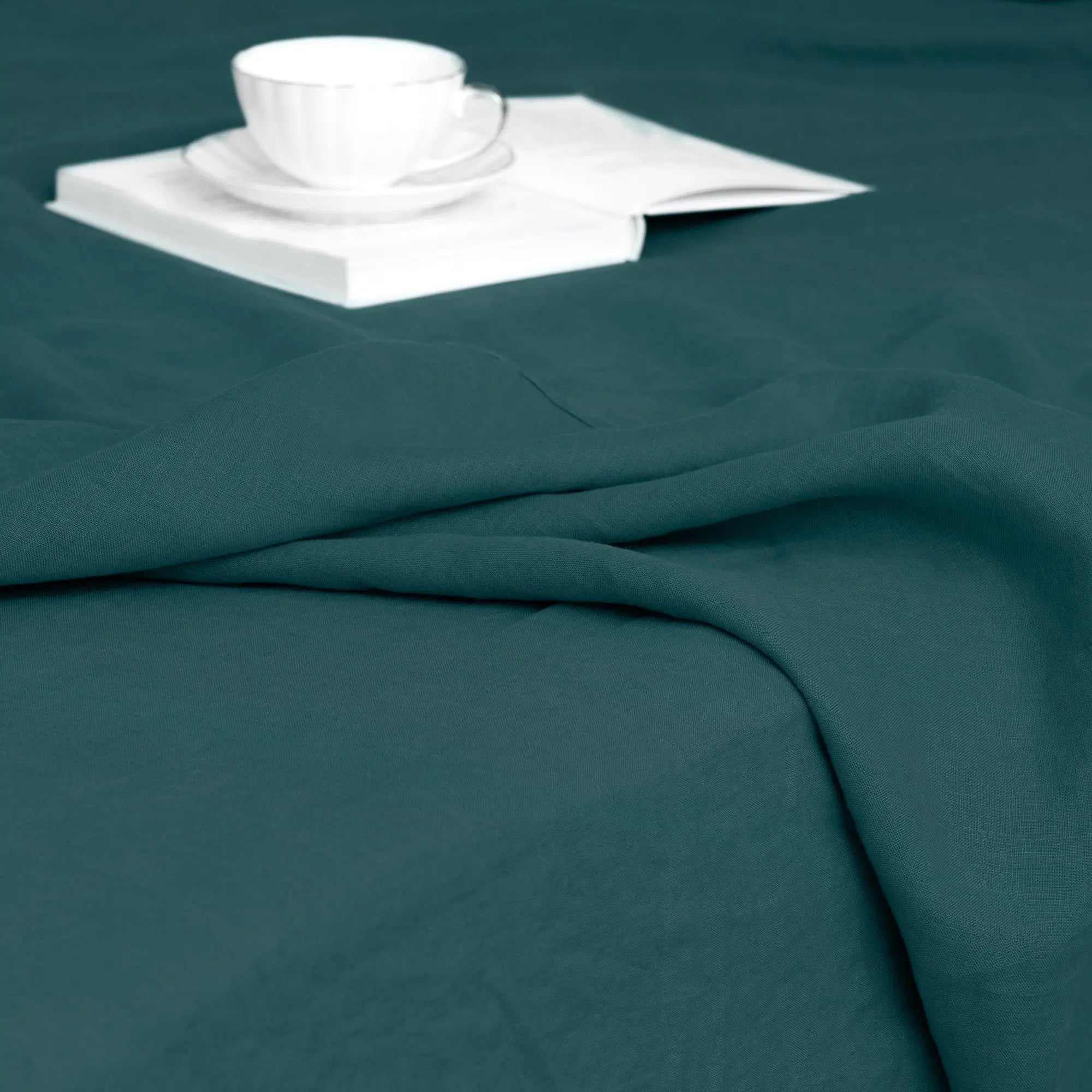 Emerald Green Linen Flat Sheet - Linen Times