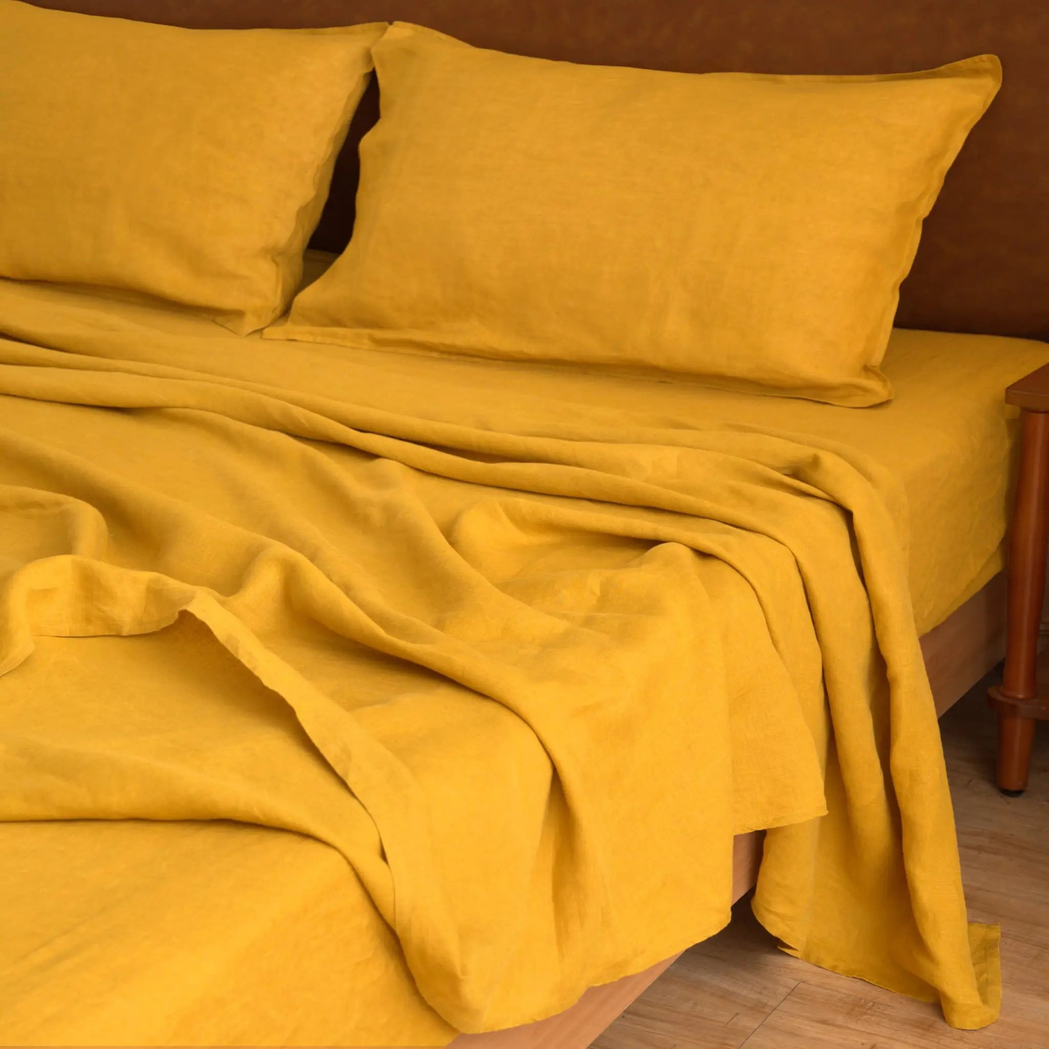 Ginger Linen Flat Sheet - Linen Times