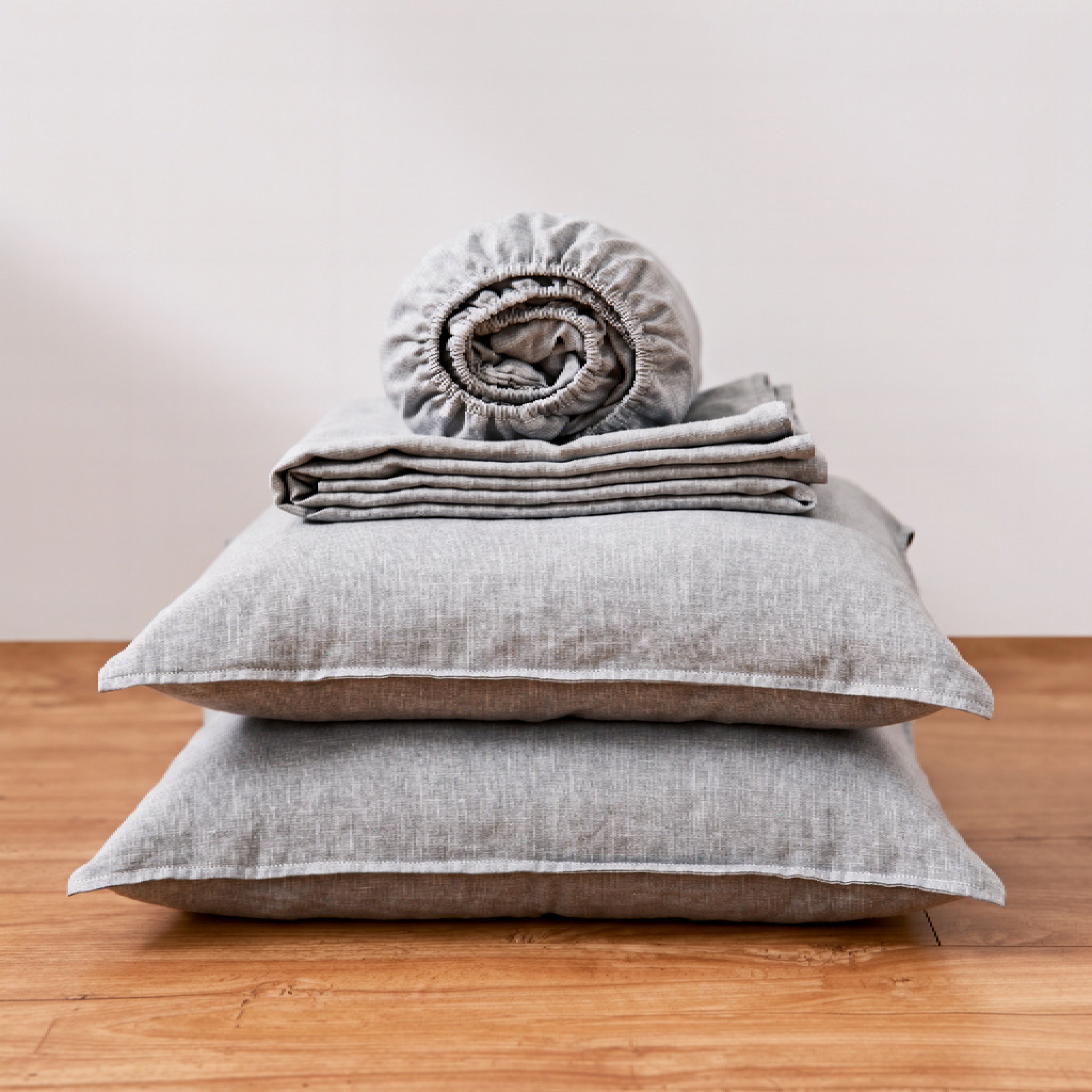 Light Grey Linen Flat Sheet - Linen Times