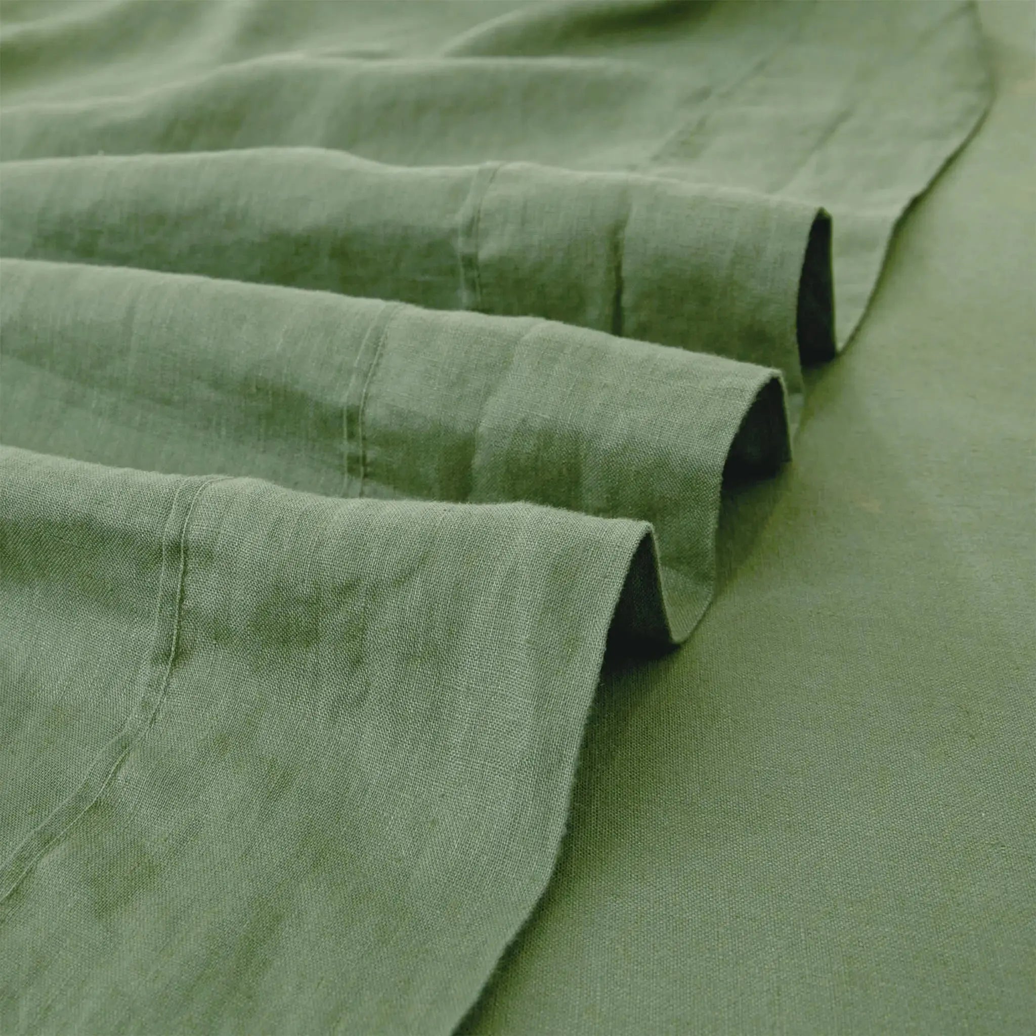 Olive Green Linen Sheet Set - Linen Times #color_Olive Green