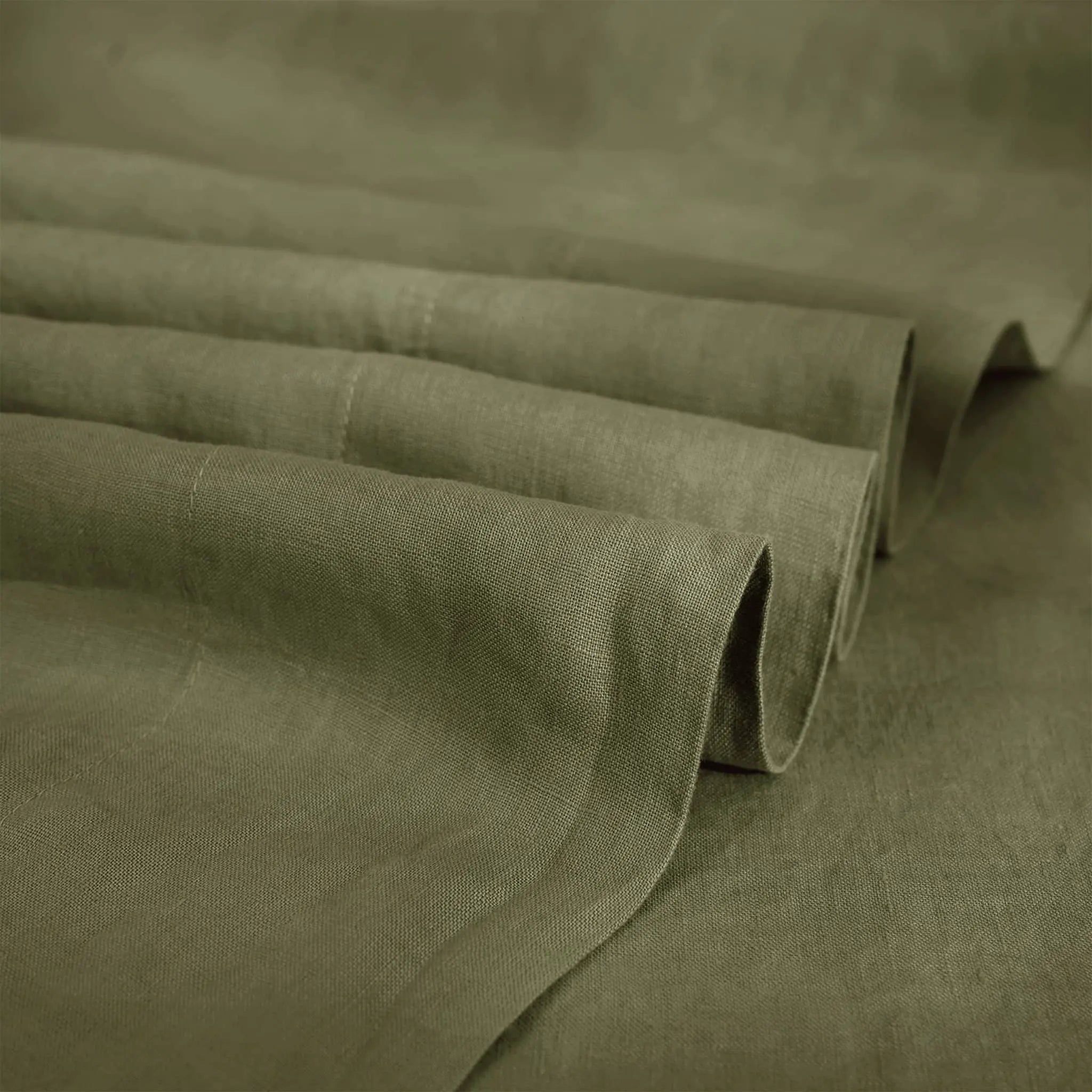 Moss Green Linen Sheet Set - Linen Times #color_Moss Green