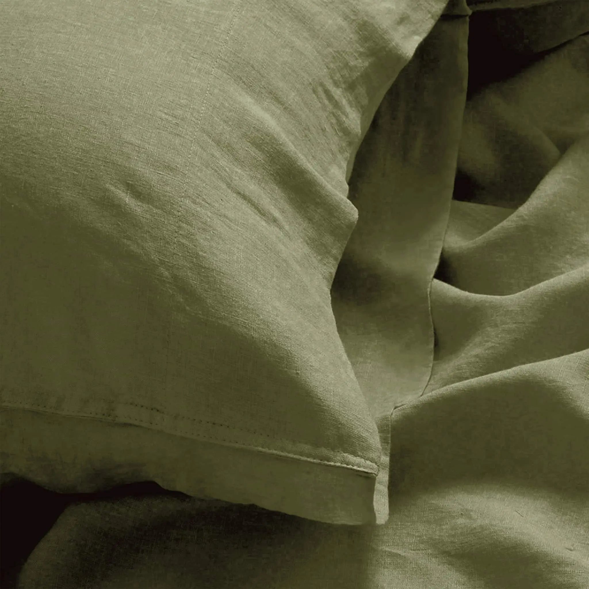 Moss Green Linen Pillowcase Set - Linen Times
