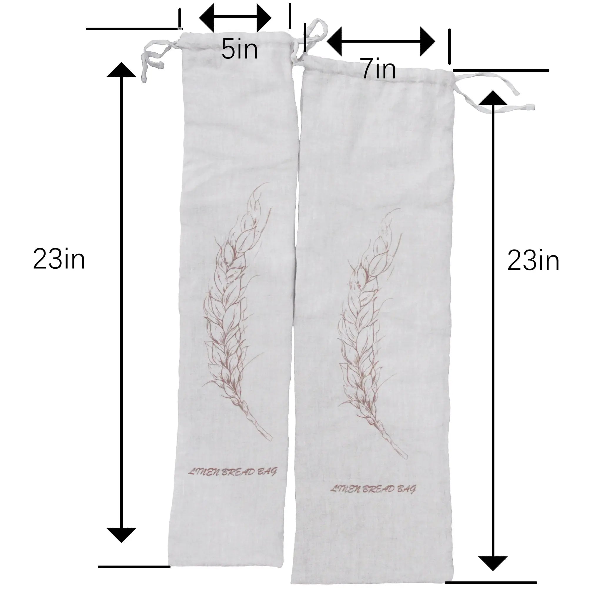 Natural Linen Baguette Bag 2 Pcs - Linen Time