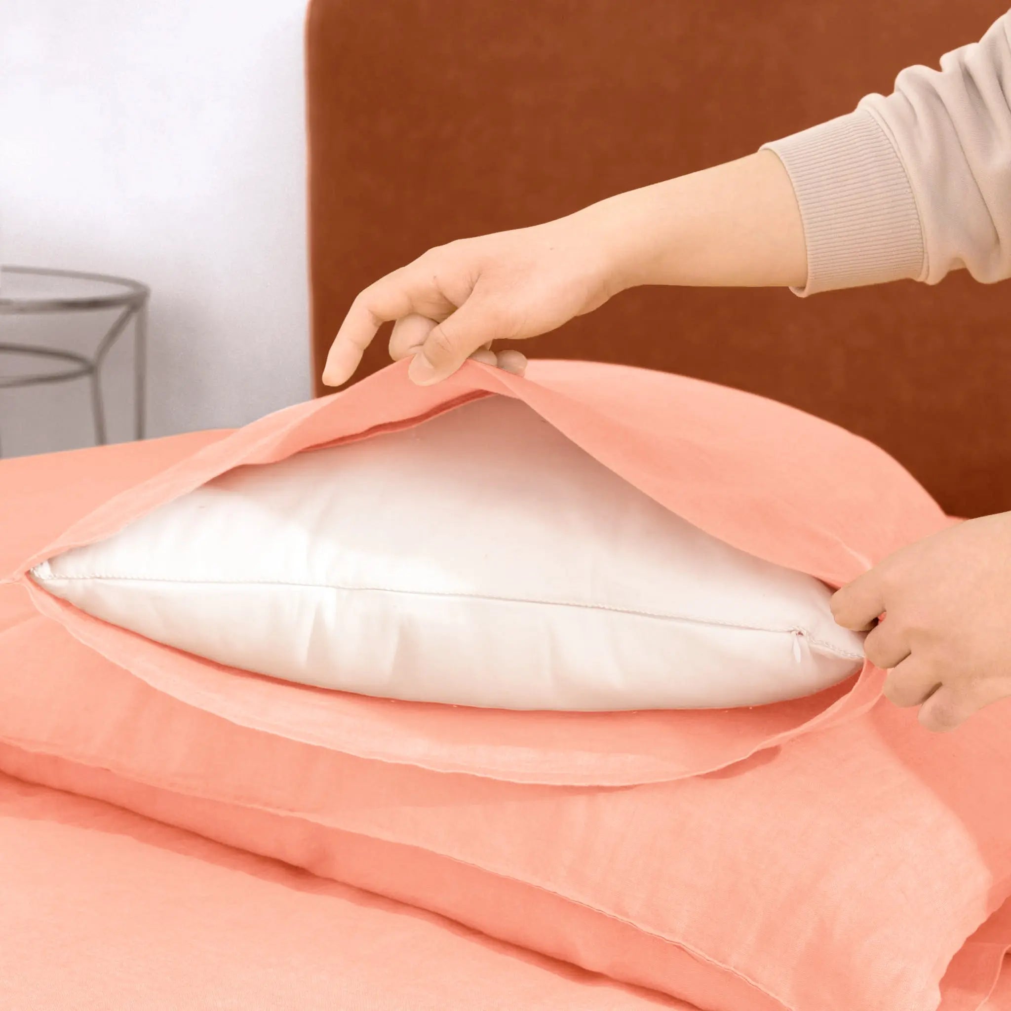 Peach Fuzz Linen Sheet Set - Linen Times