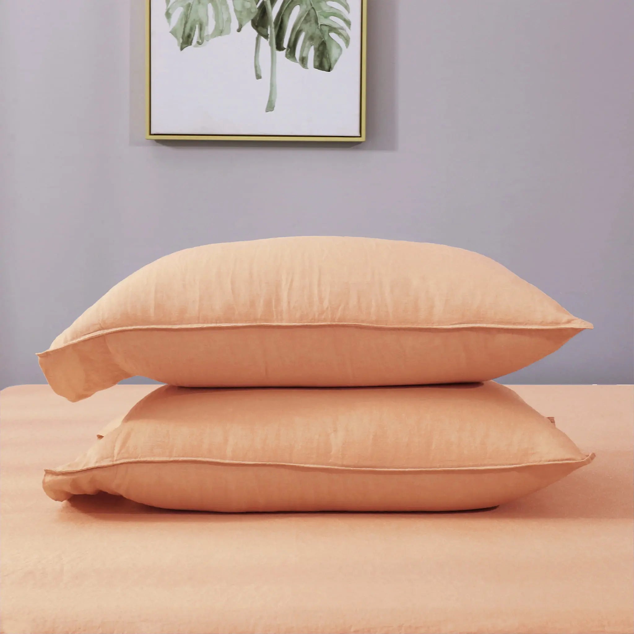 Peach Linen Pillowcase Set - Linen Time