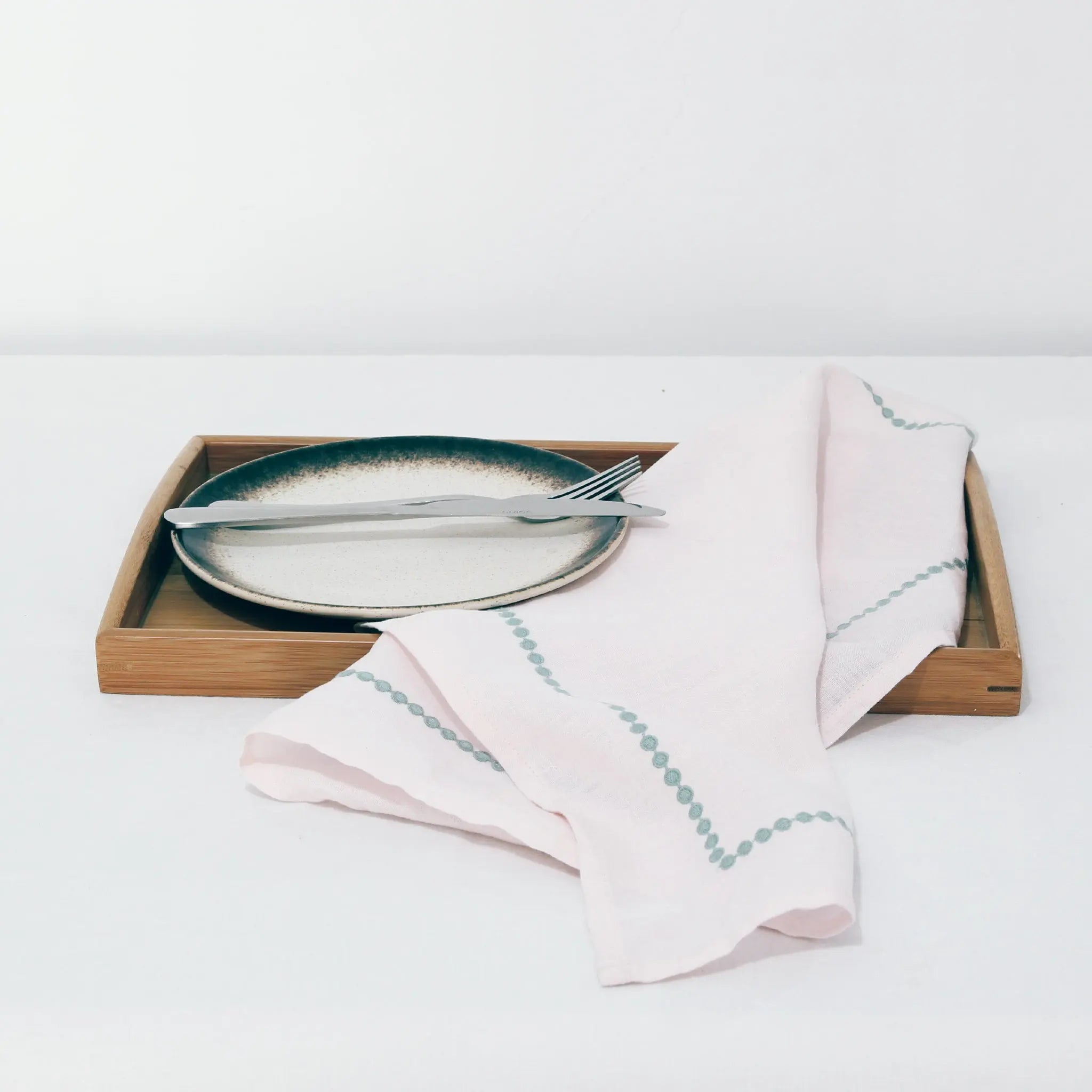 Polka Dot Linen Napkin Pinkish White - Linen Time-1#color_Pinkish White