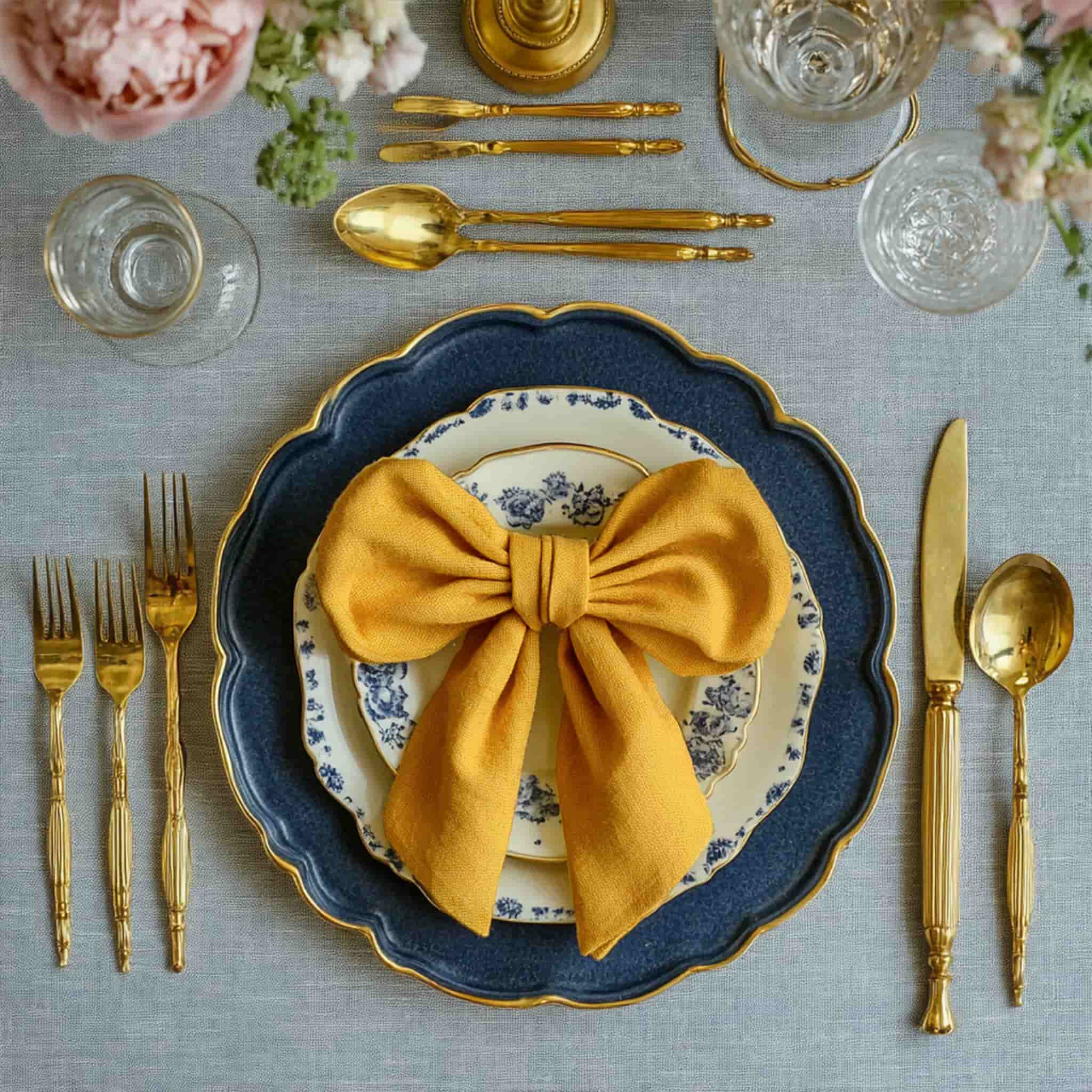 Pure Linen Napkins in Ginger - Linen Times - Image 3#color_Ginger