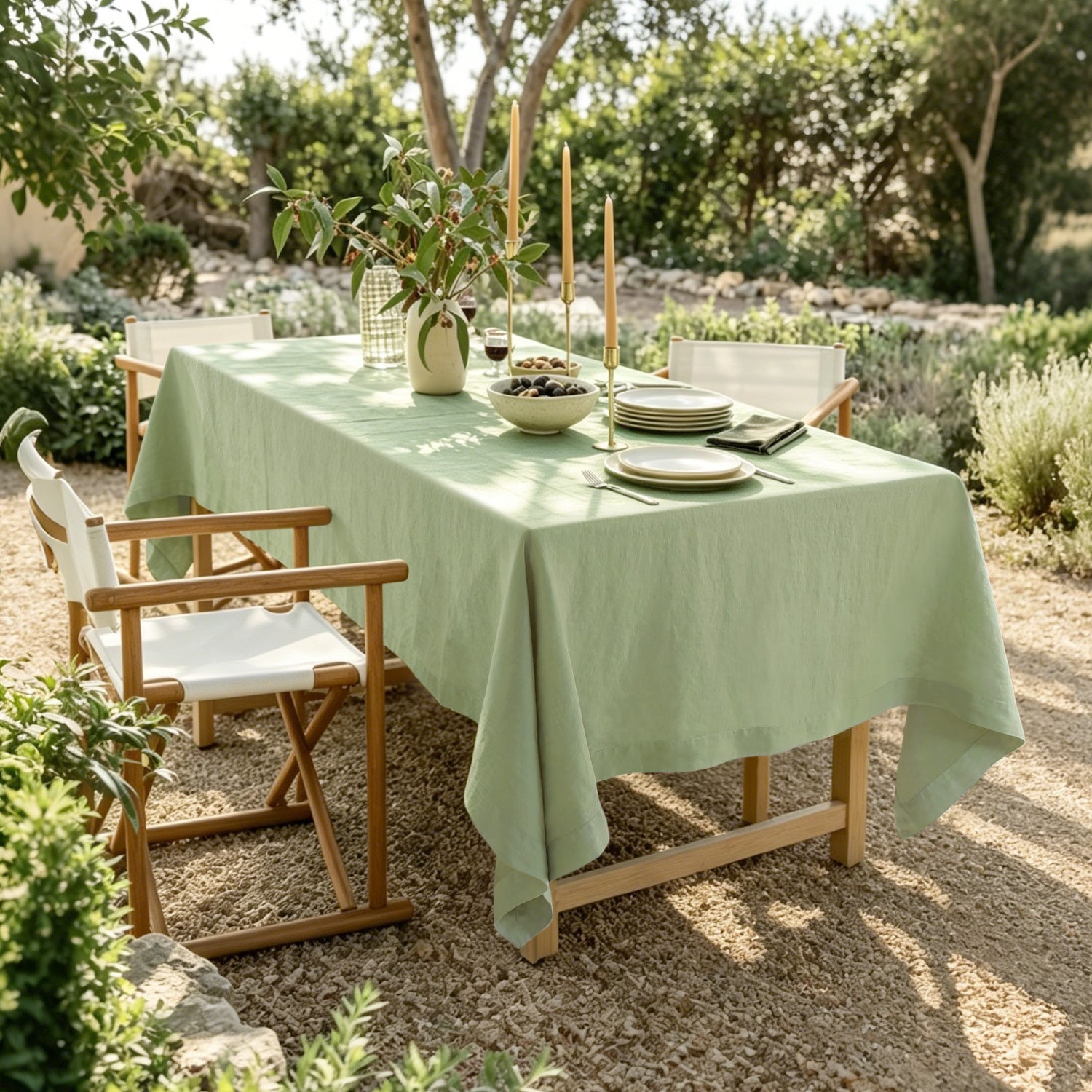 Sage Green Linen Tablecloth-1