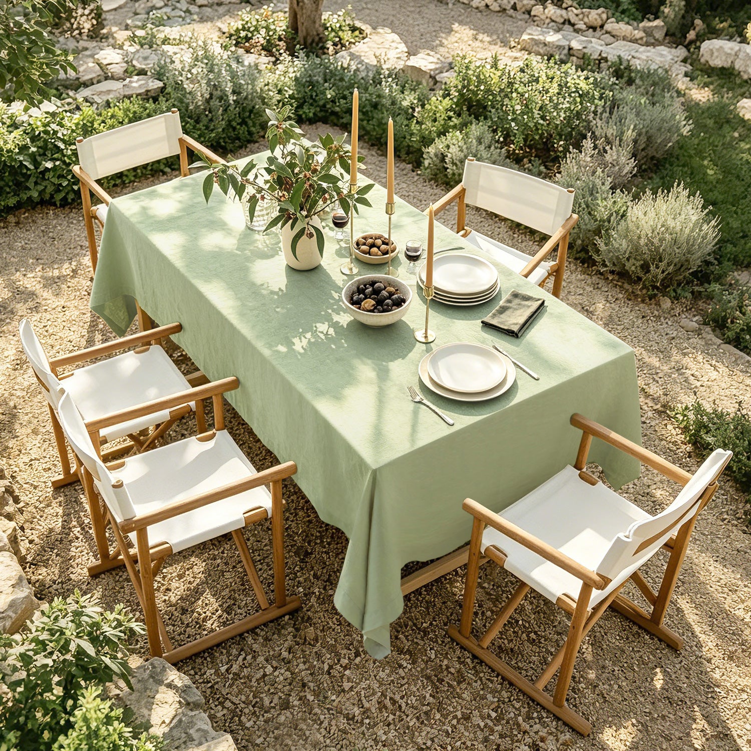 Sage Green Linen Tablecloth-2