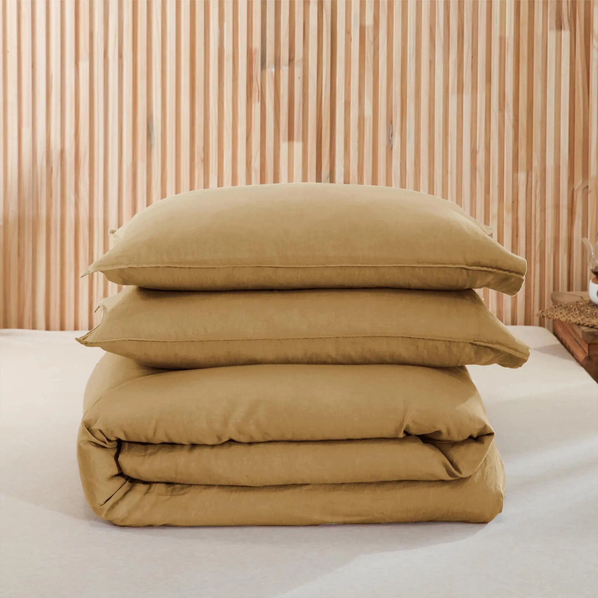 Sandy Beige Linen Duvet Cover Set - Linen Times