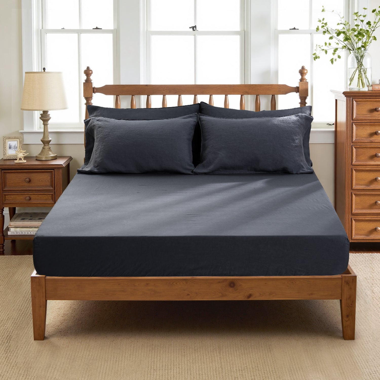 Silver Grey Linen Fitted Sheet Deal