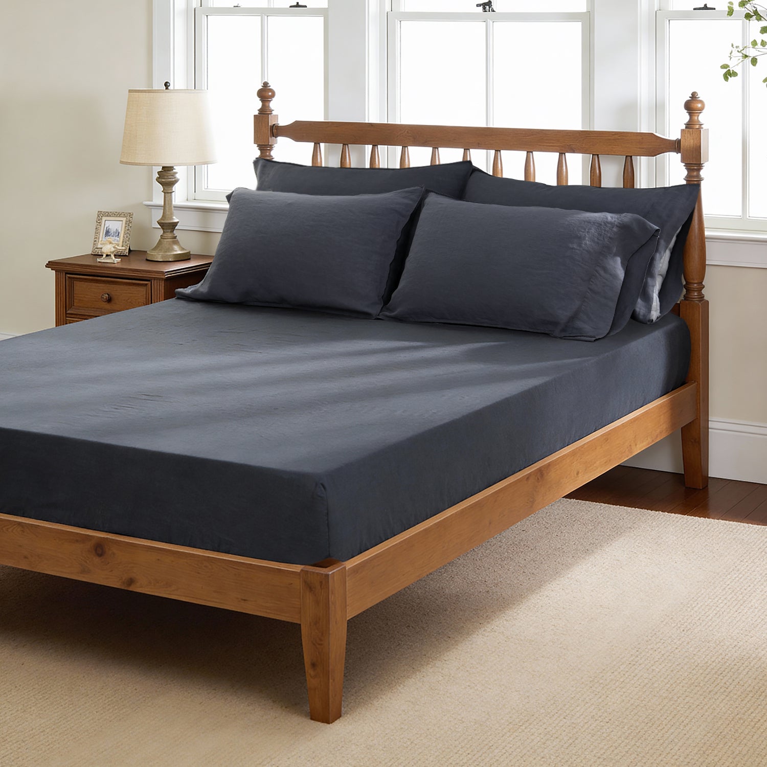 Silver Grey Linen Fitted Sheet Deal