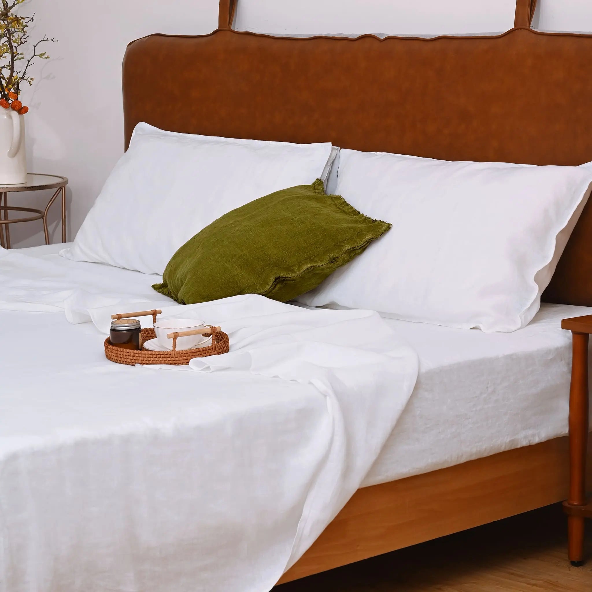 White Linen Sheet Set - Linen Times