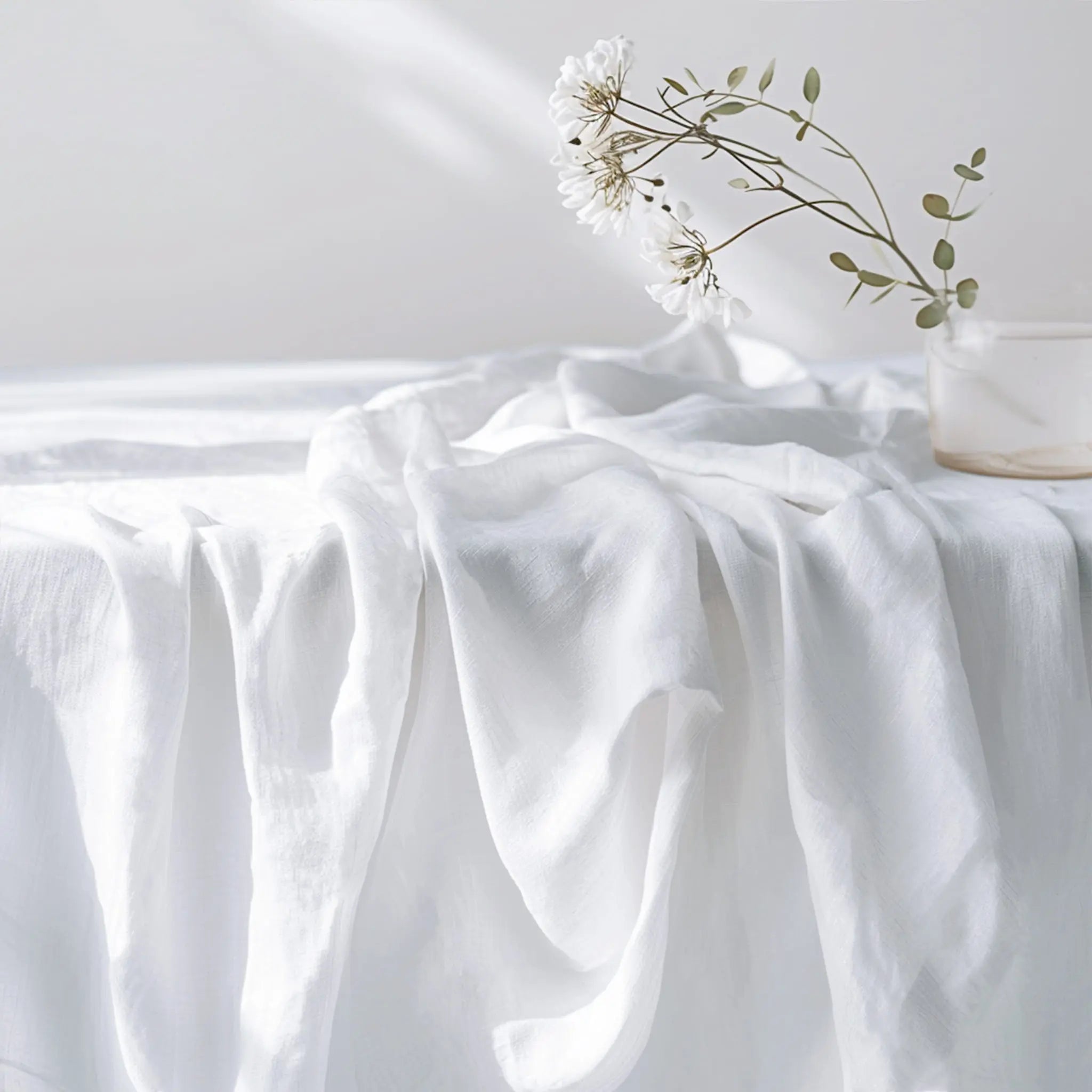 White Linen Tablecloth - Linen Time