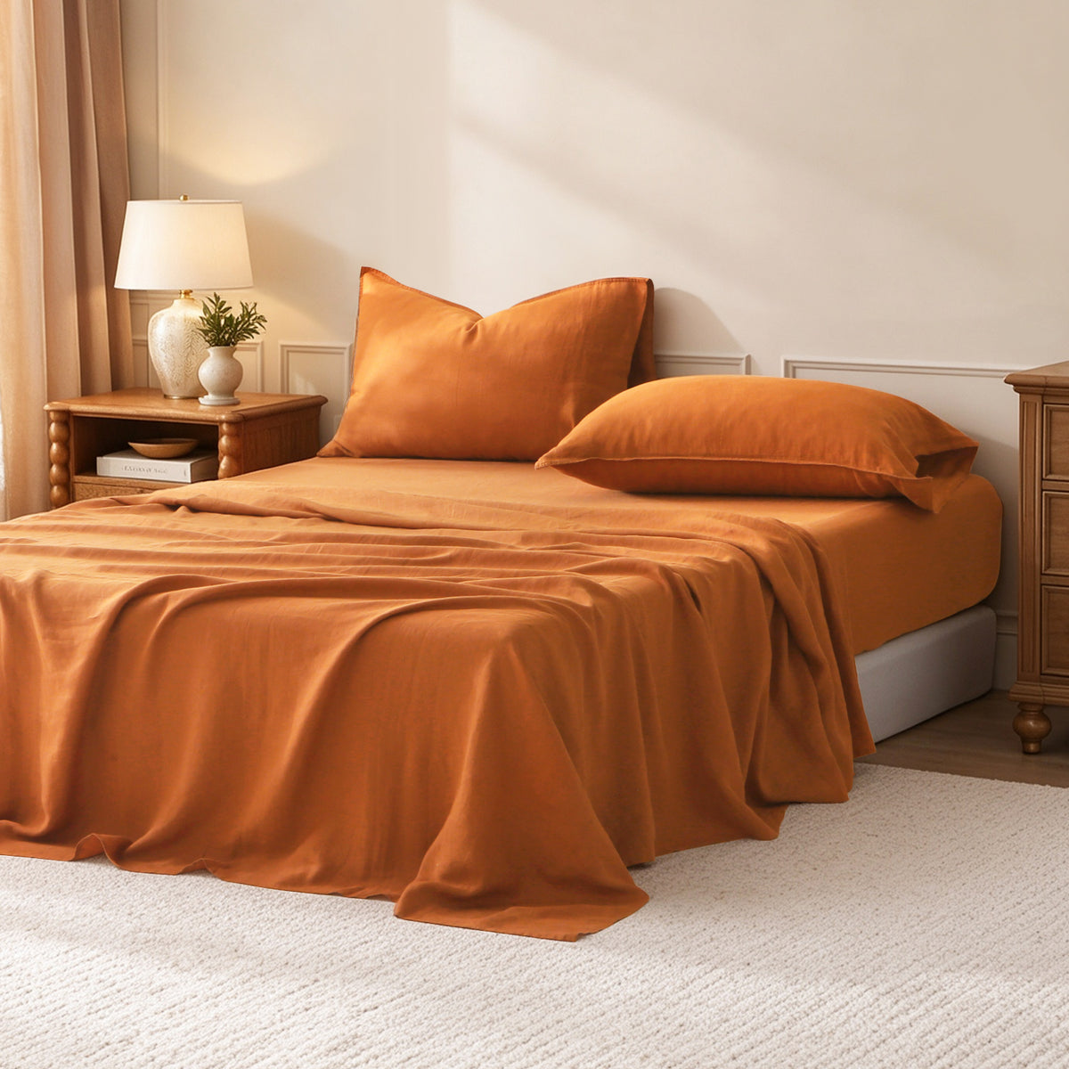 Amber Warmth Linen Sheet Set