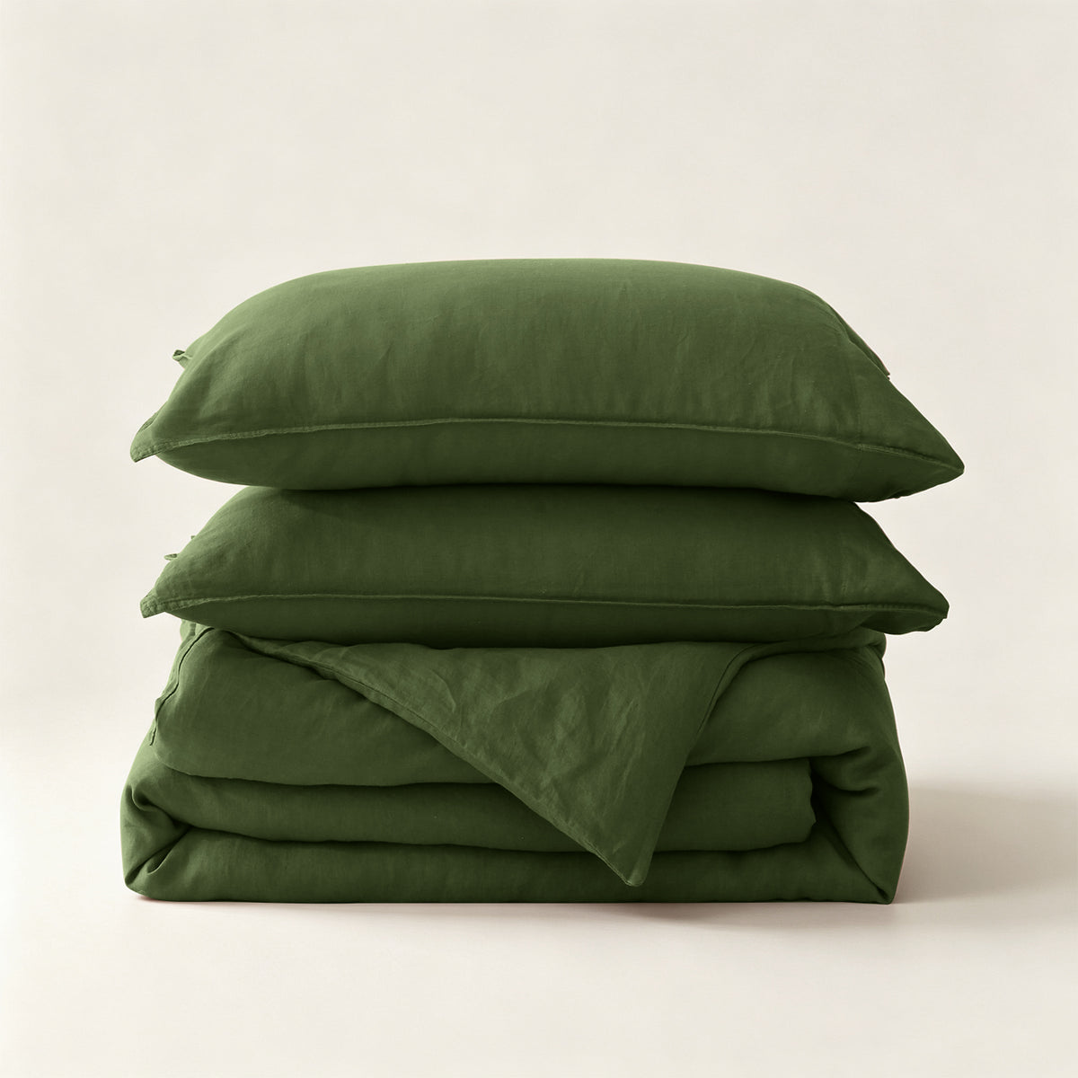 Army Green Linen Duvet Cover Set