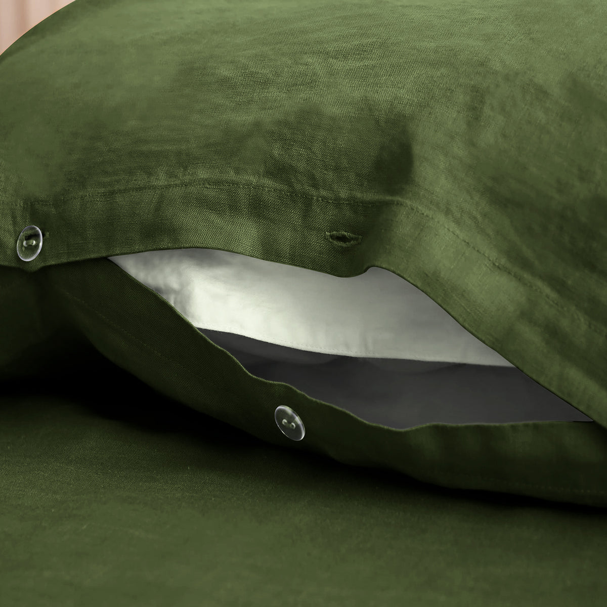Army Green Linen Duvet Cover