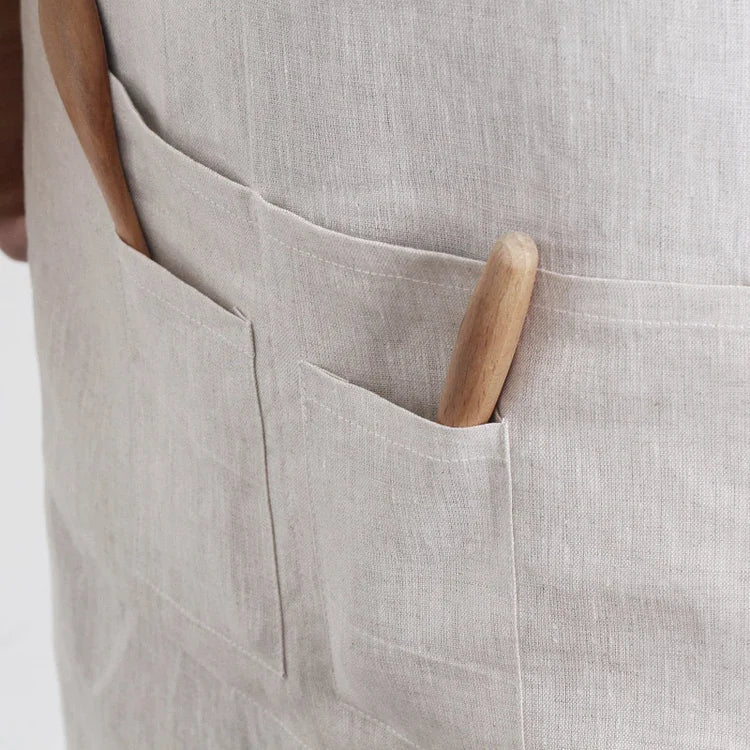 Natural Linen Apron - Linen Time