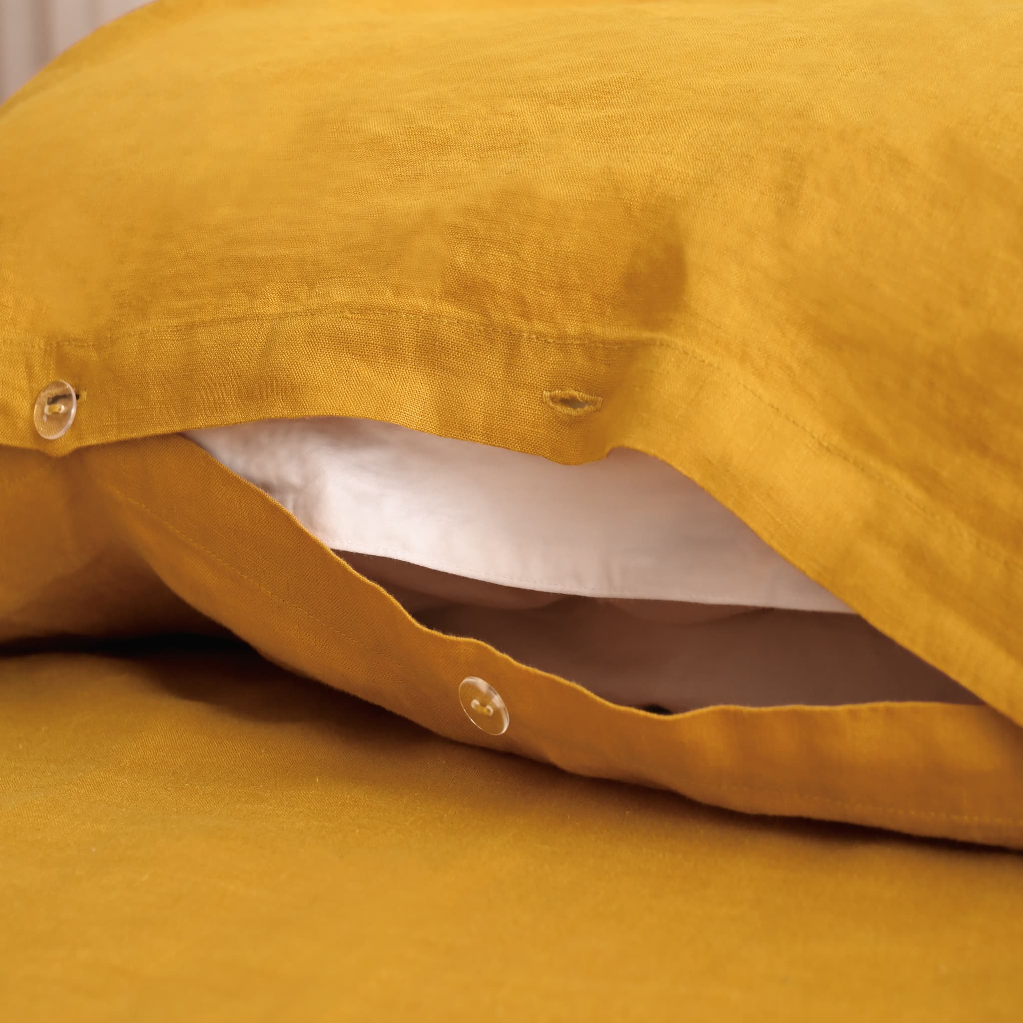 Housse de couette en lin gingembre