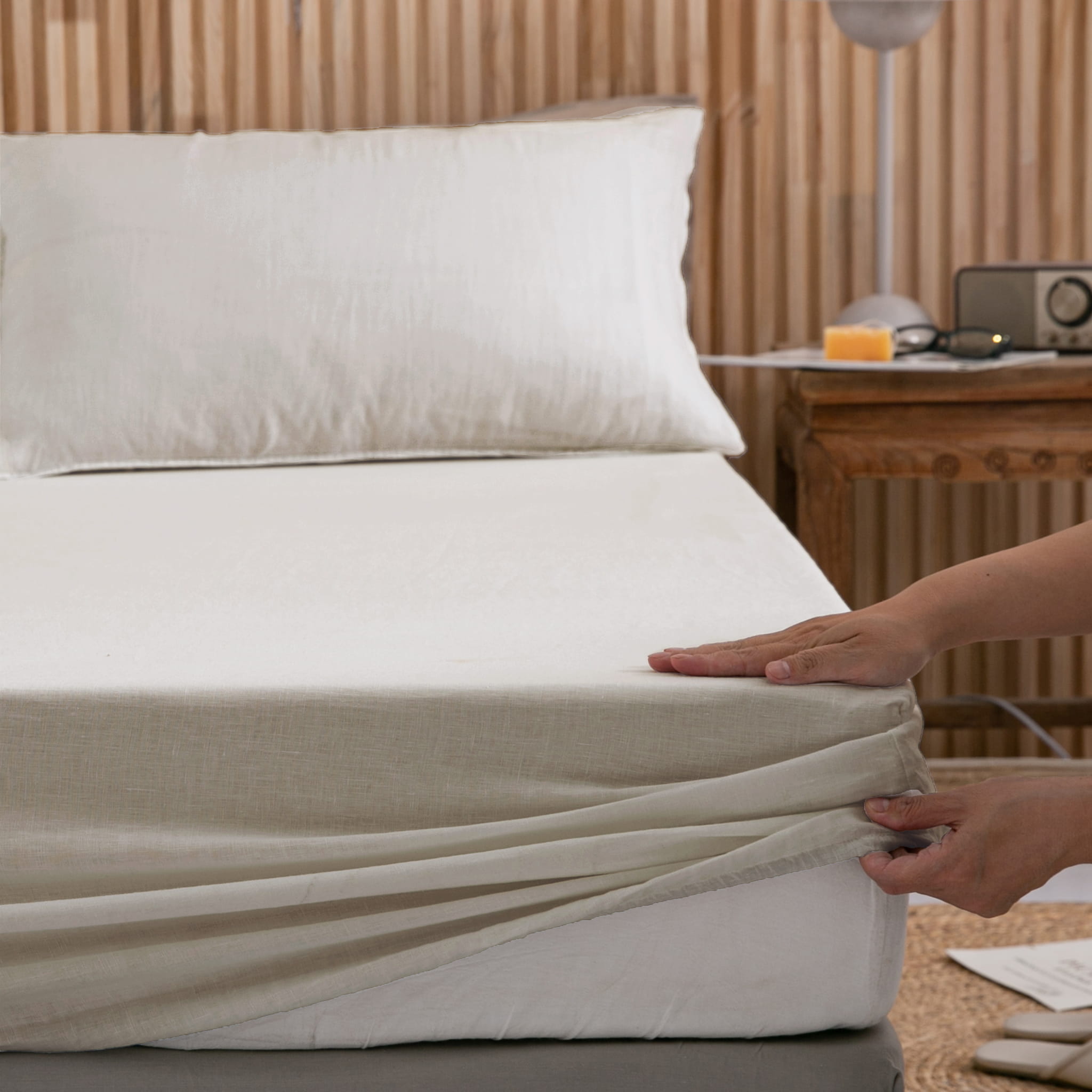 Natural Linen Fitted Sheet - Linen Time