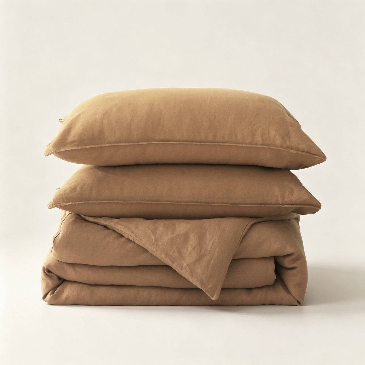 Sandy Beige Linen Duvet Cover Set