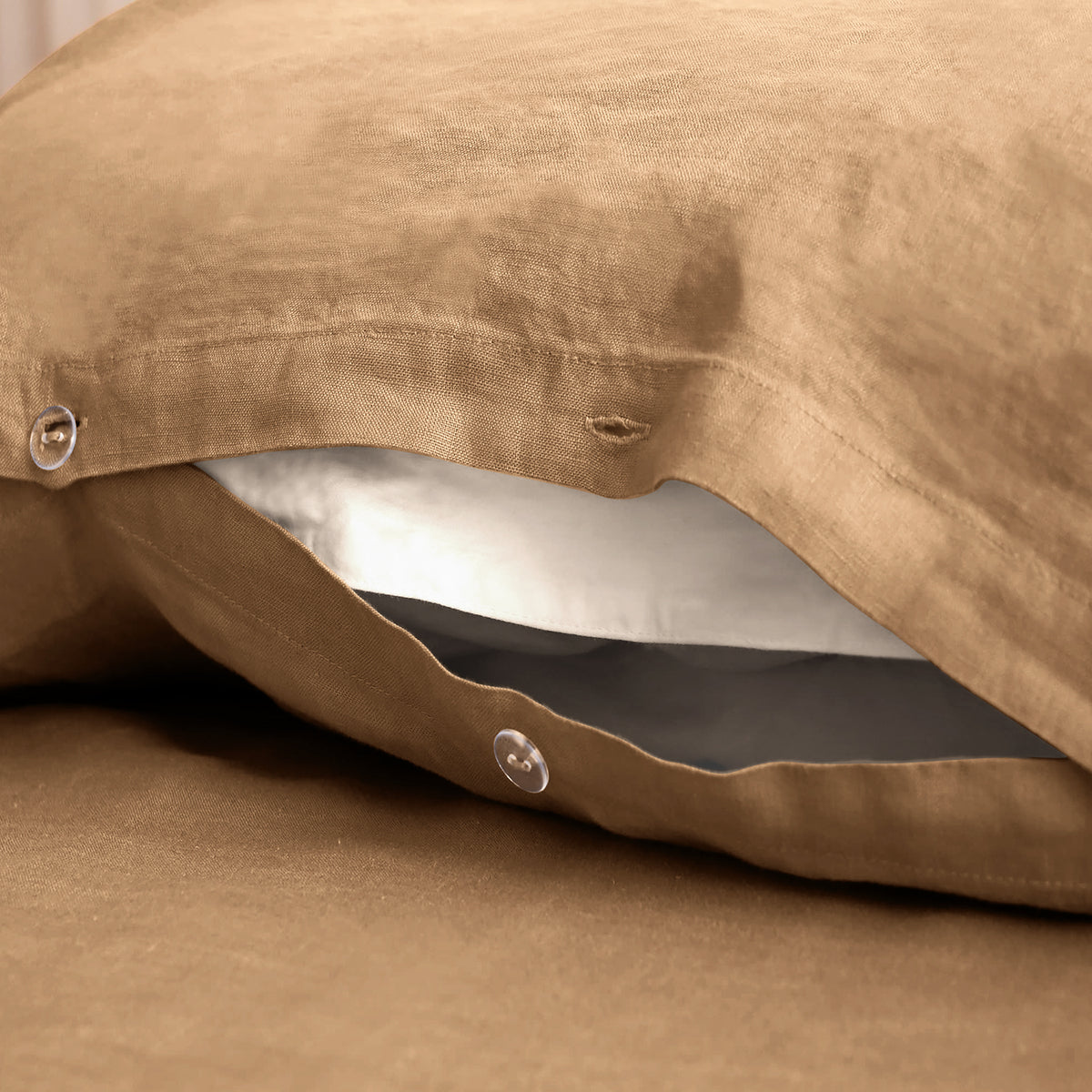 Sandy Beige Linen Duvet Cover