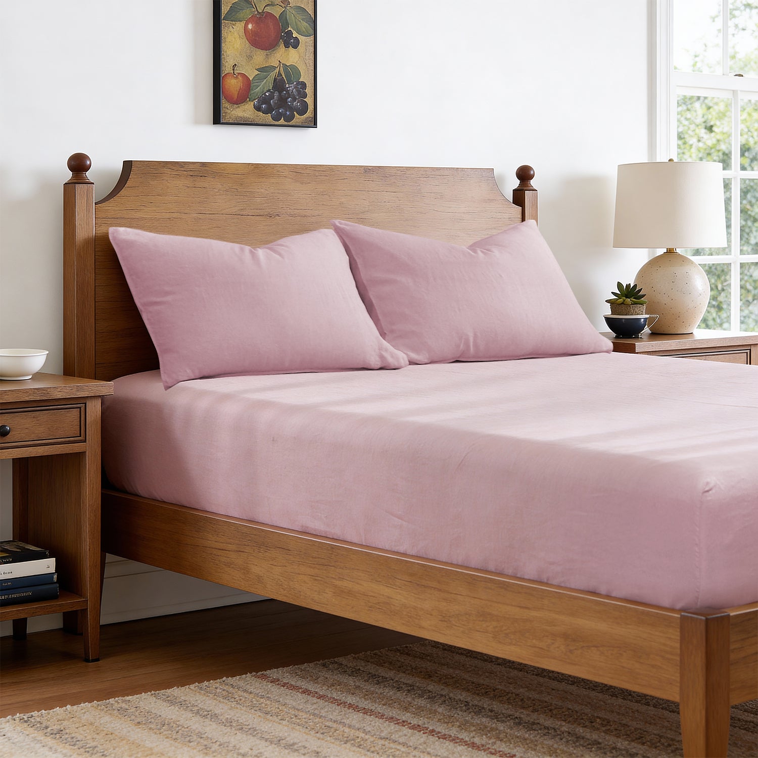 Soft Pink Linen Fitted Sheet Deal