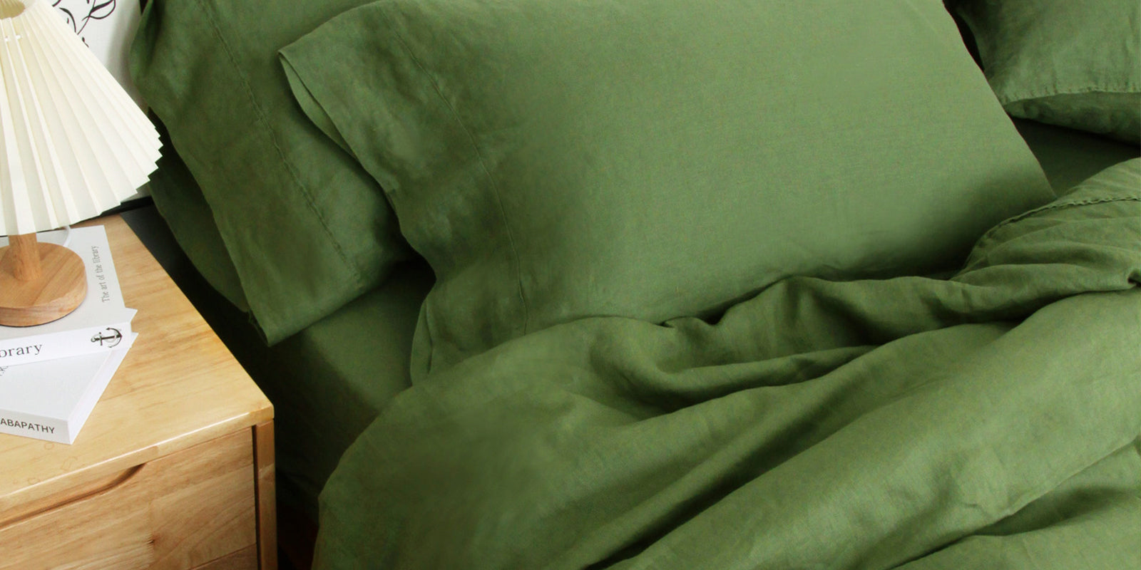 Linen Army Green Bedding