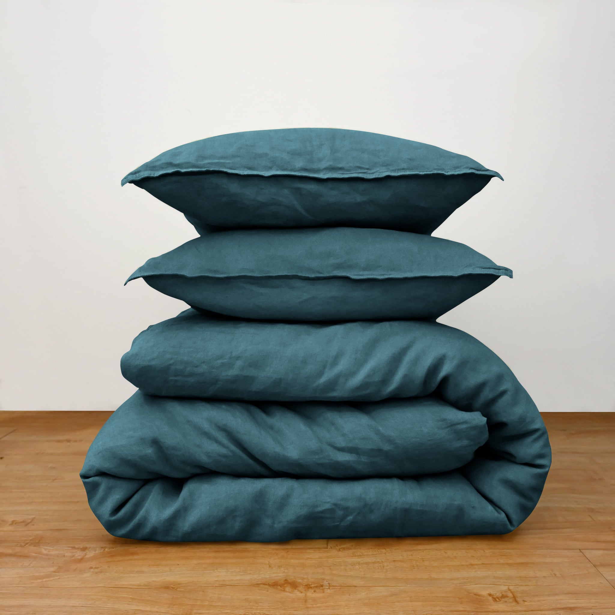 Emerald Green Linen Duvet Cover Set