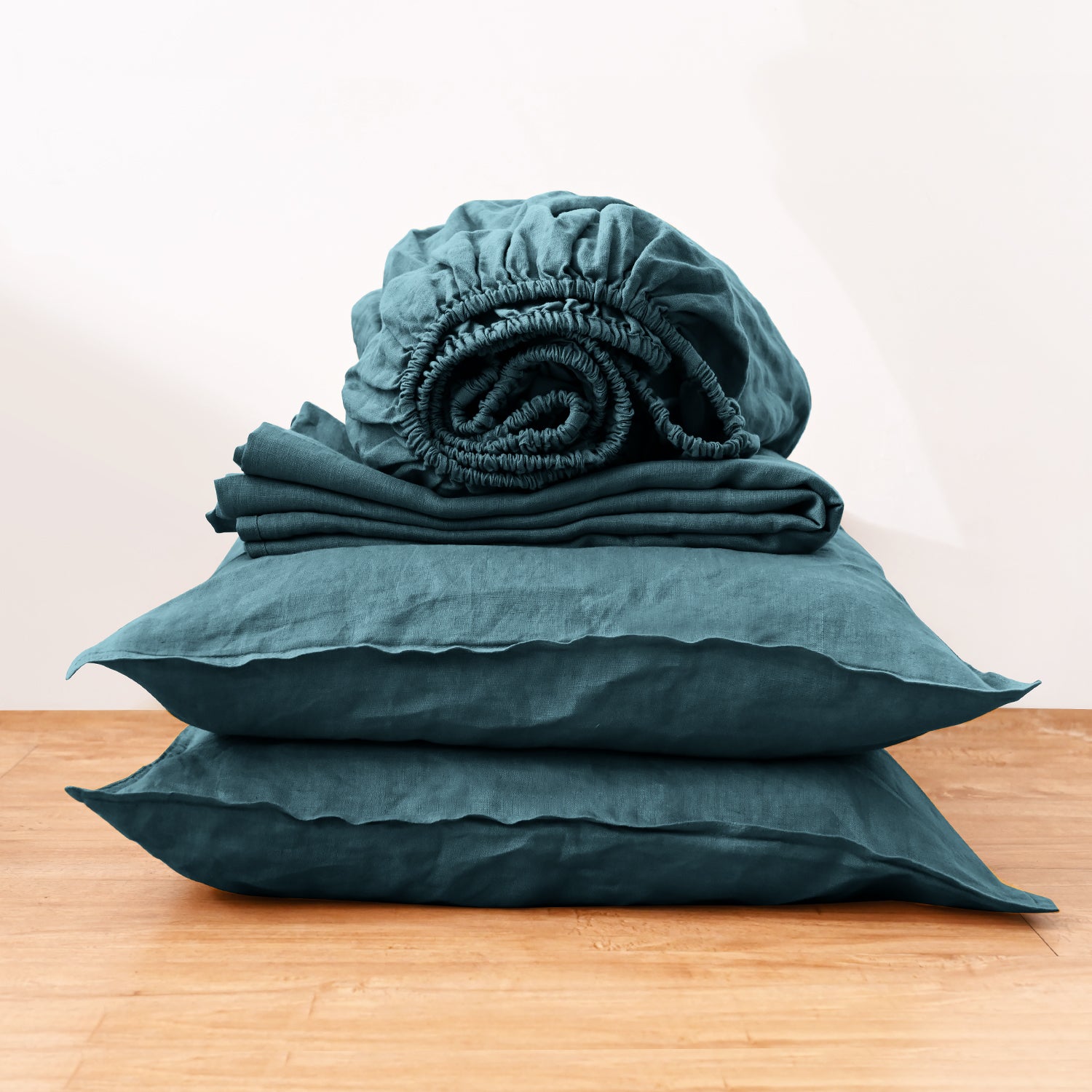 Emerald Green Linen Sheet Set