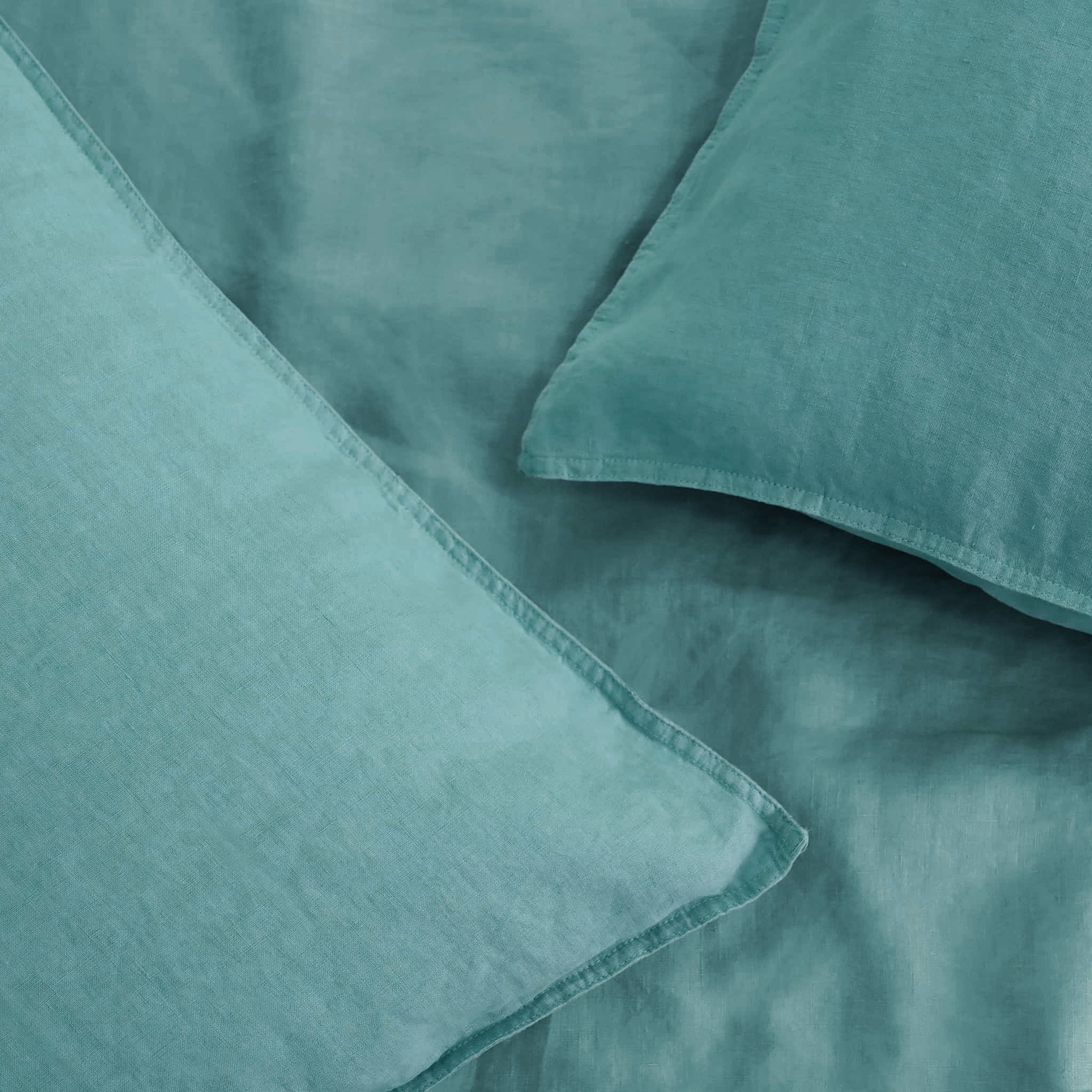 Peacock Green Linen Pillowcase Set Deal