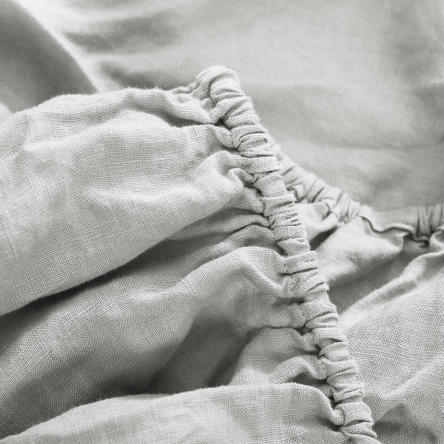 Light Grey Linen Fitted Sheet