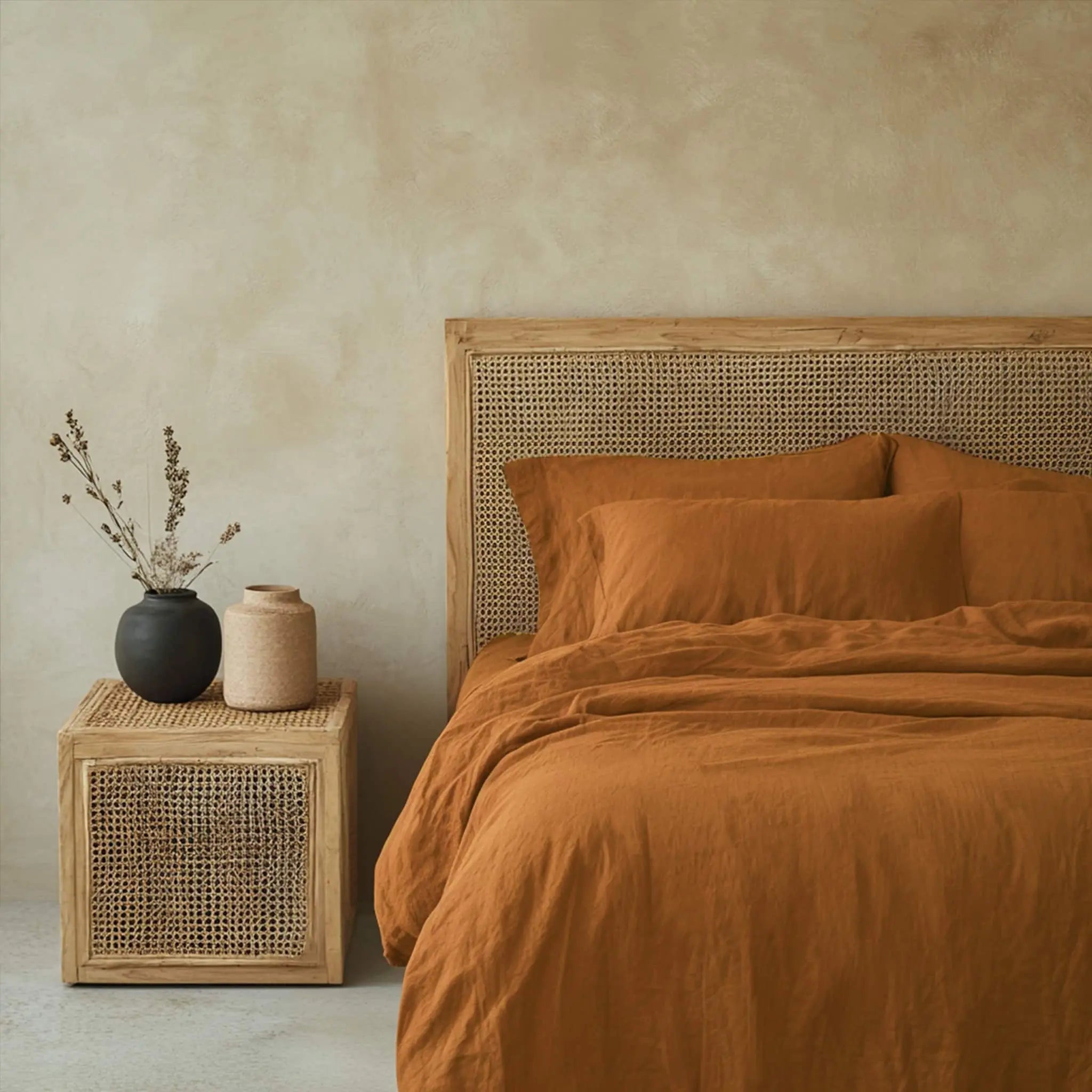 Amber Warmth Linen Duvet Cover - Linen Times
