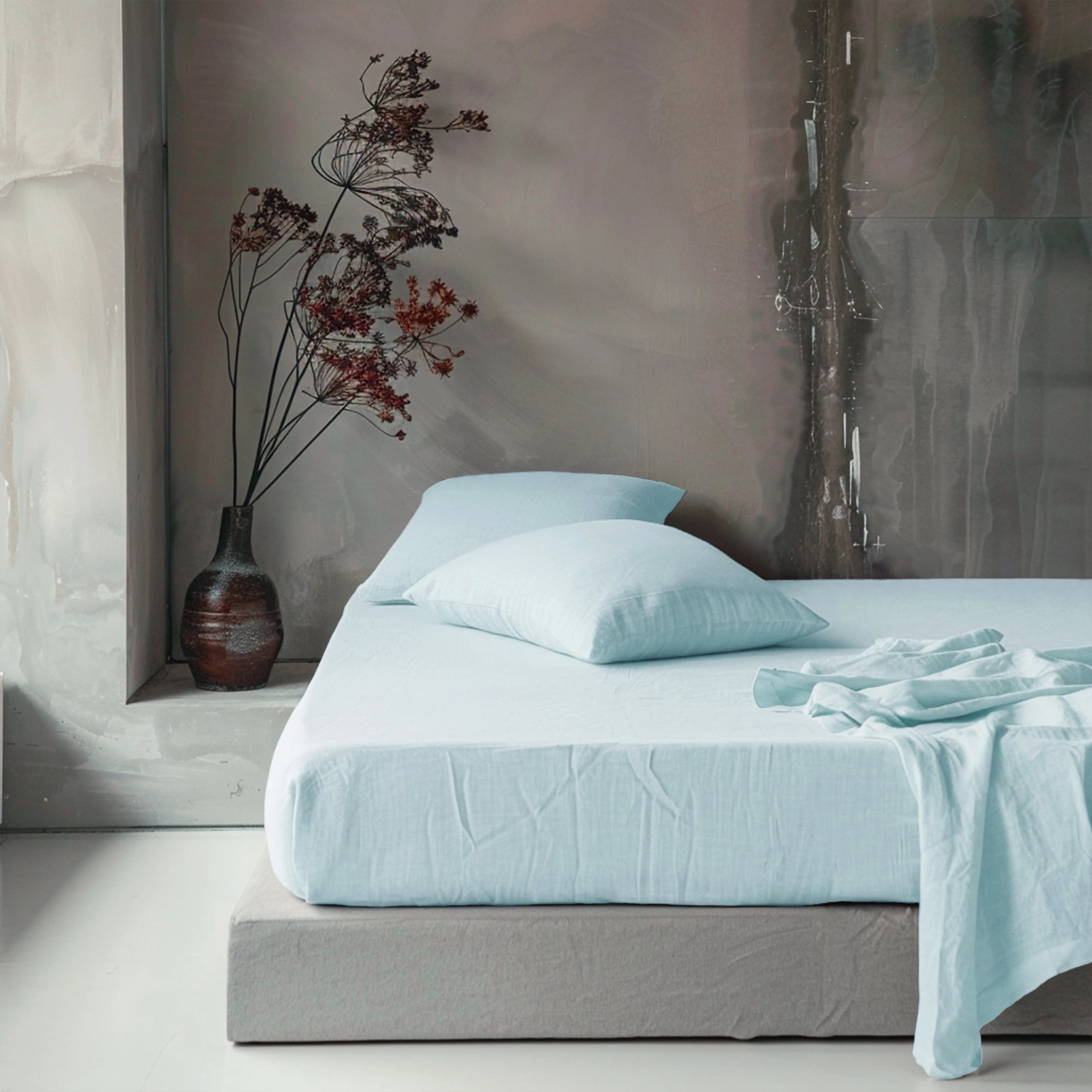 Aqua Linen Sheet Set - Linen Time