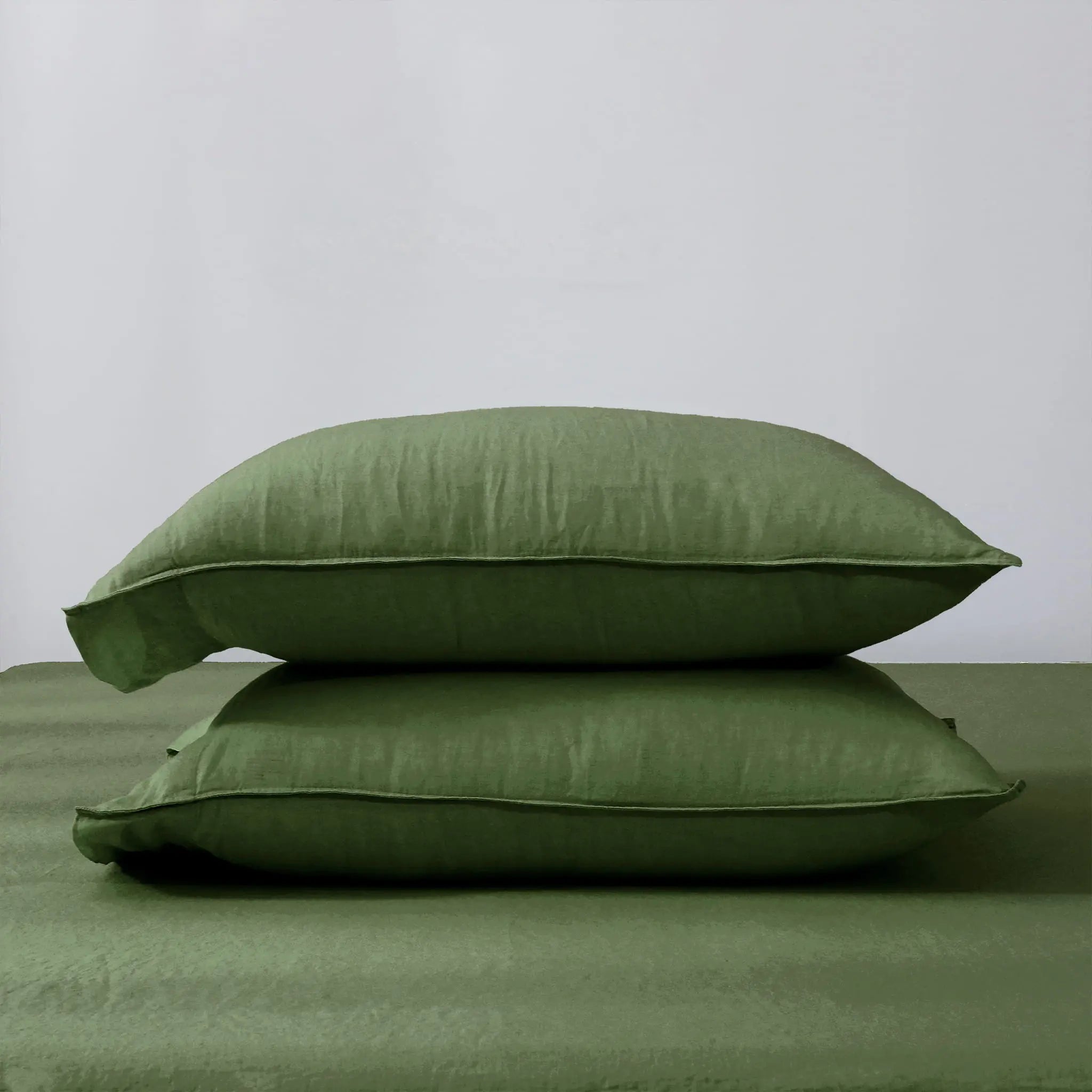 Army Green Linen Pillowcase Set - Linen Times
