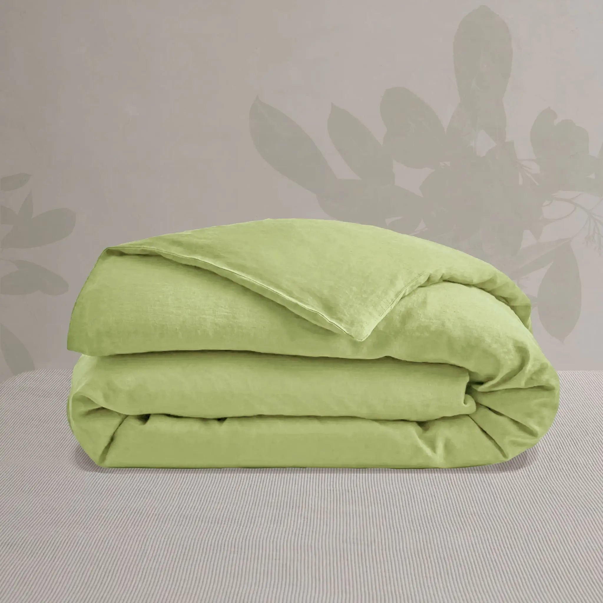 Avocado Linen Duvet Cover - Linen Time