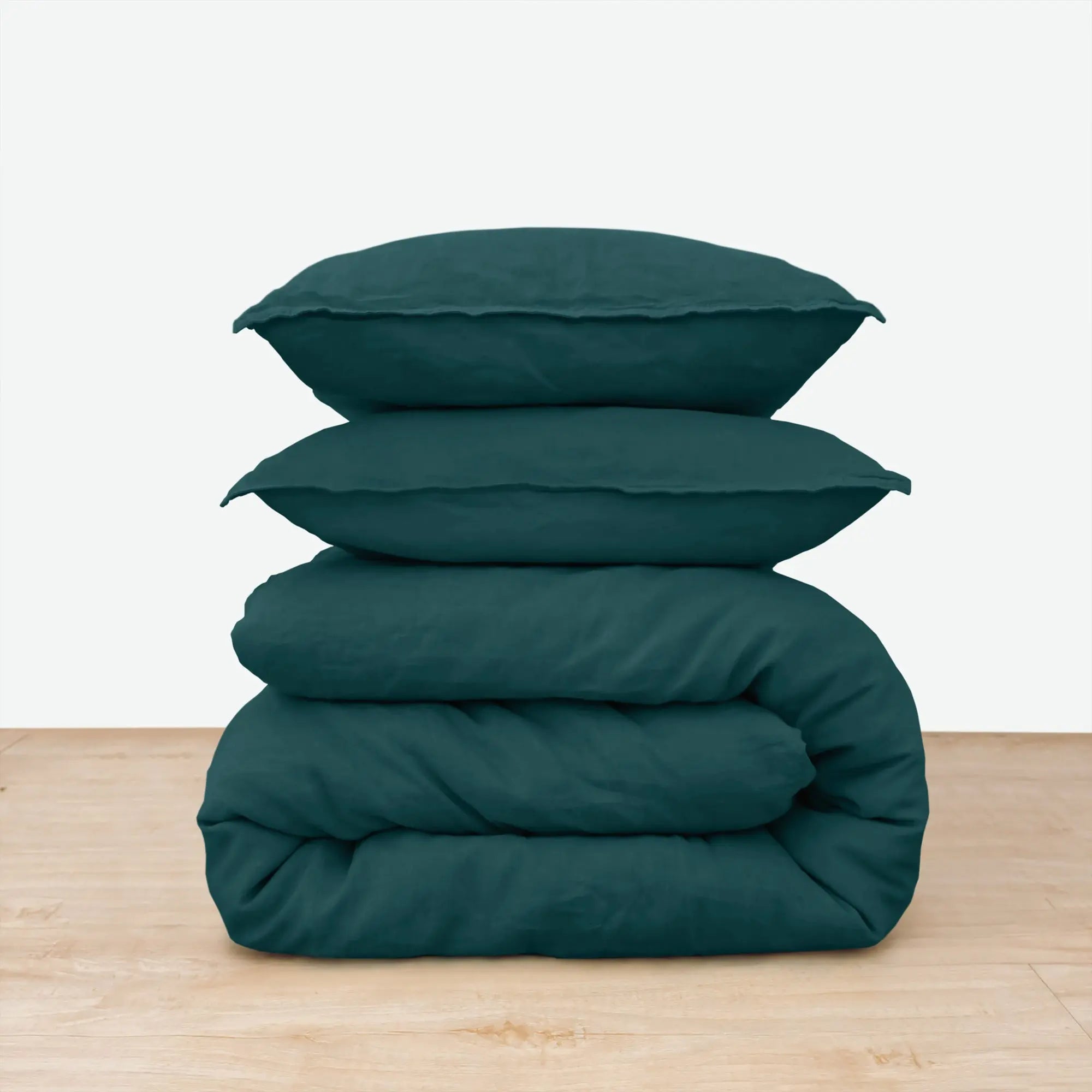 Emerald Green Linen Duvet Cover Set - Linen Times