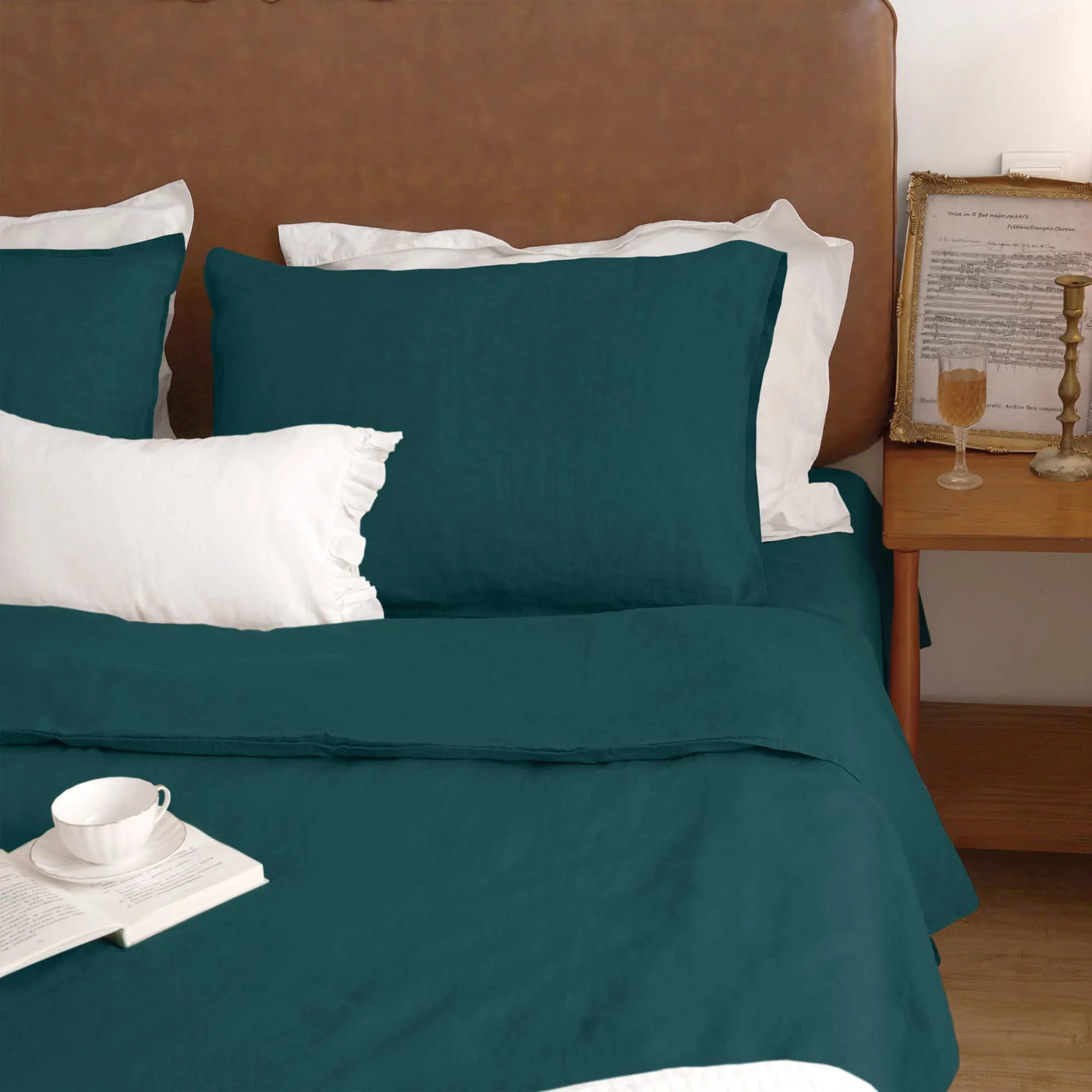 Emerald Green Linen Pillowcase Set - Linen Times