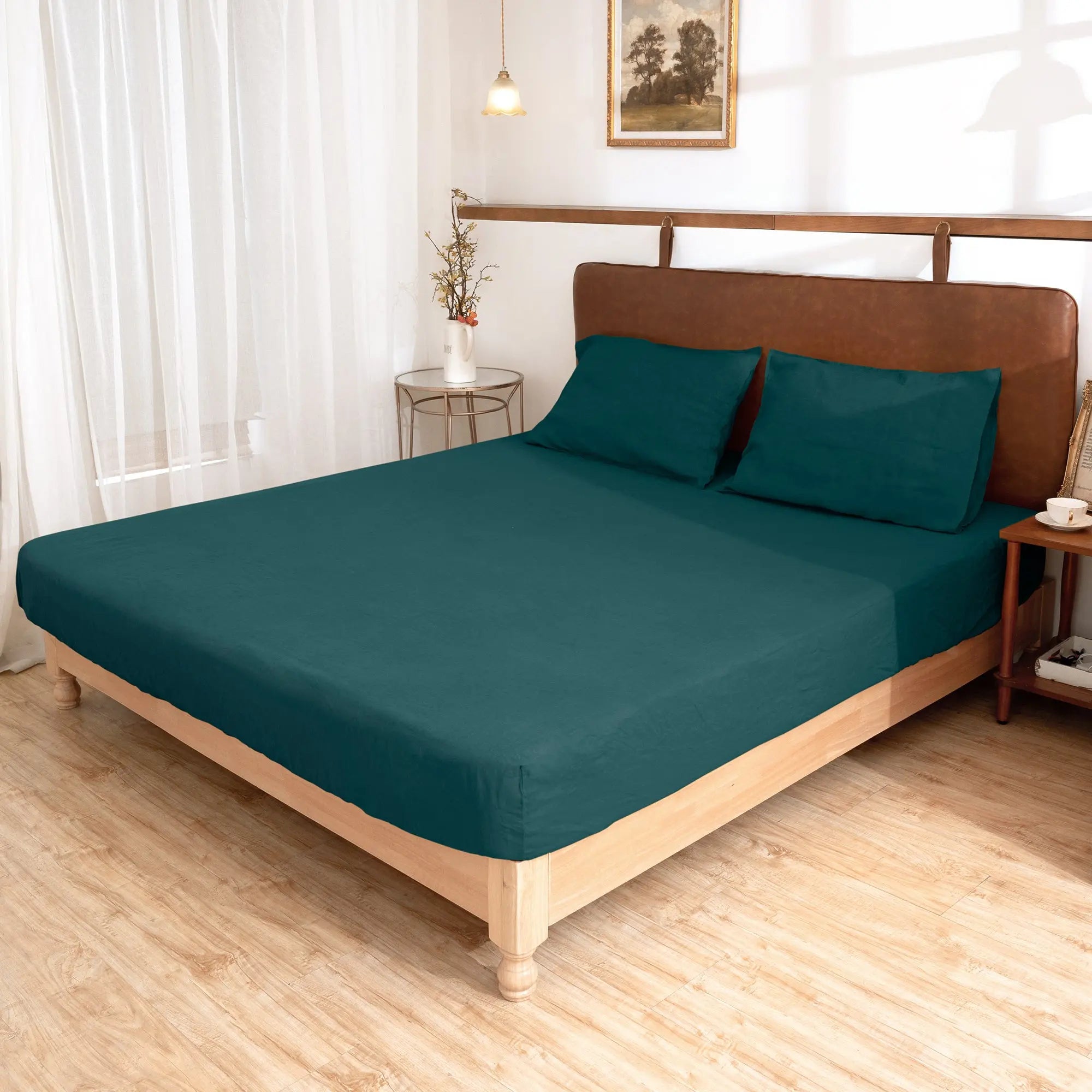 Emerald Green Linen Sheet Set - Linen Times