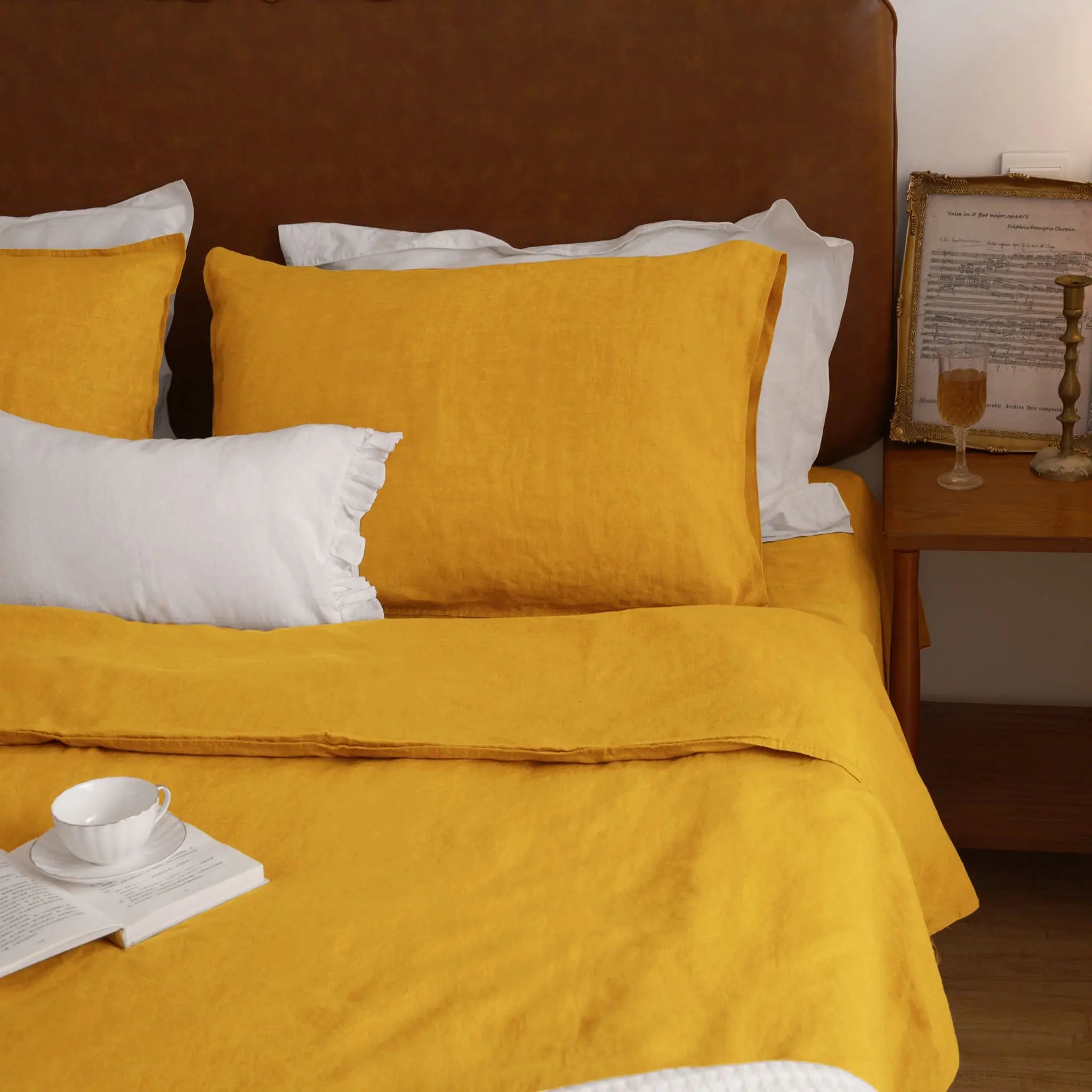 Ginger Linen Duvet Cover Set - Linen Times