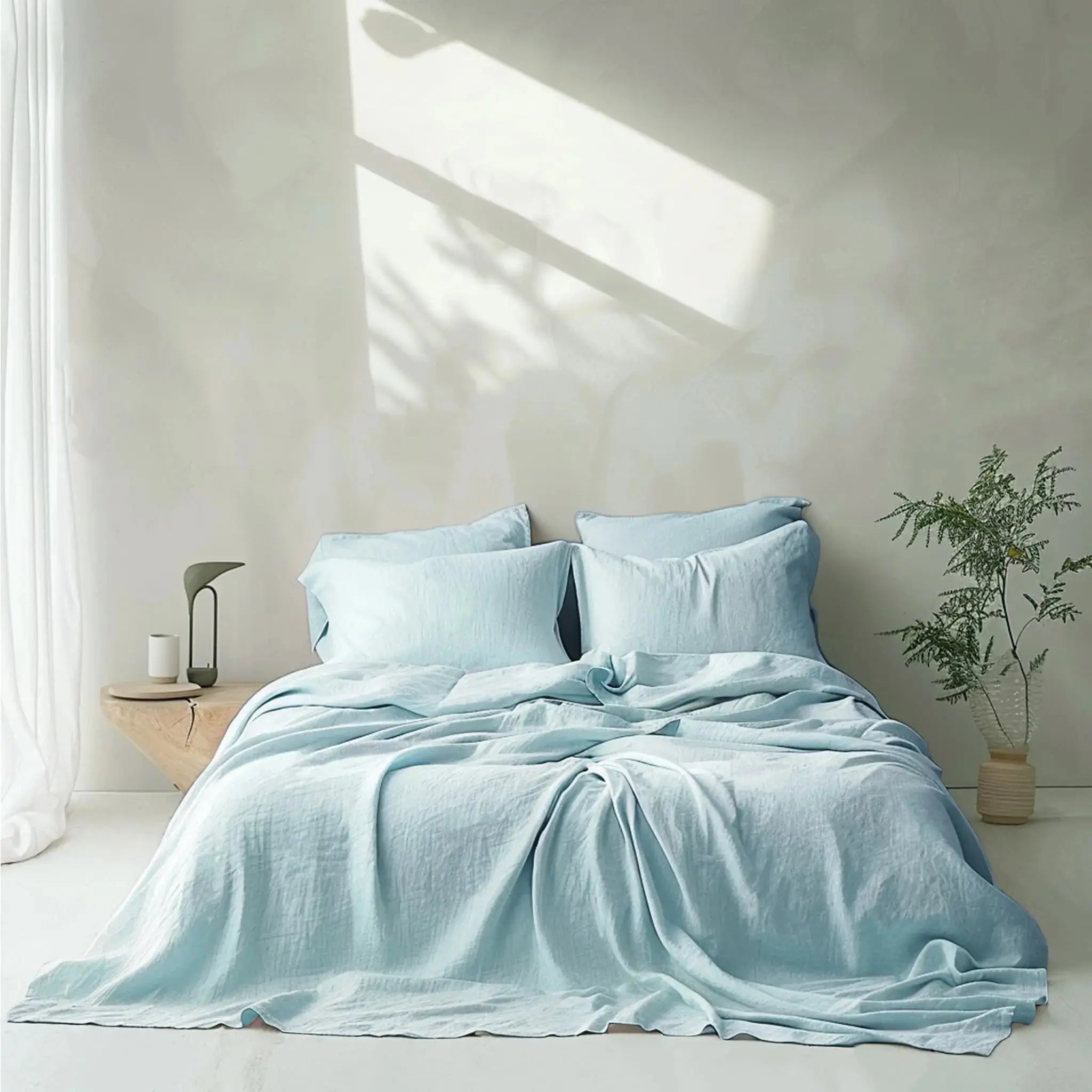 Pure Linen Fabric Curtains Clothing DIY Linen Fabric - Aqua - Linen Time #color_aqua